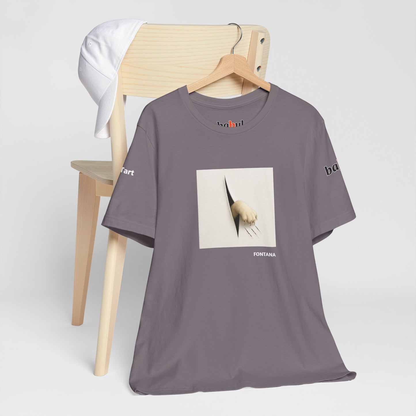 CATART Unisex Jersey Cat T-Shirt - FONTANA - Iconic Painting Reimagined with Cats