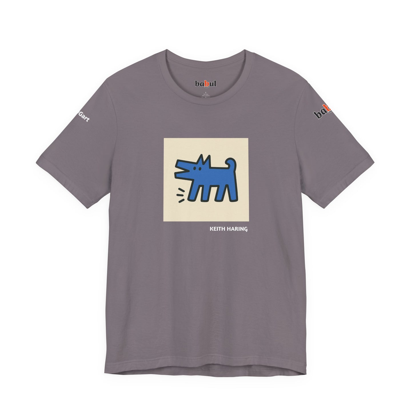 DOGART Unisex Jersey Cat T-Shirt - KEITH HARING - Iconic Painting Reimagined with Dogs