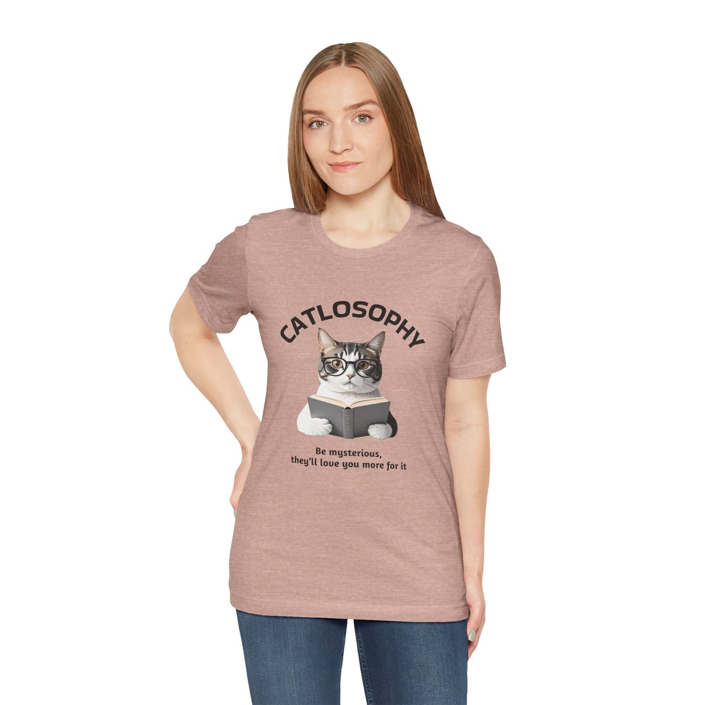 Catlosophy Unisex Jersey Short Sleeve Tee – "Be mysterious" Design
