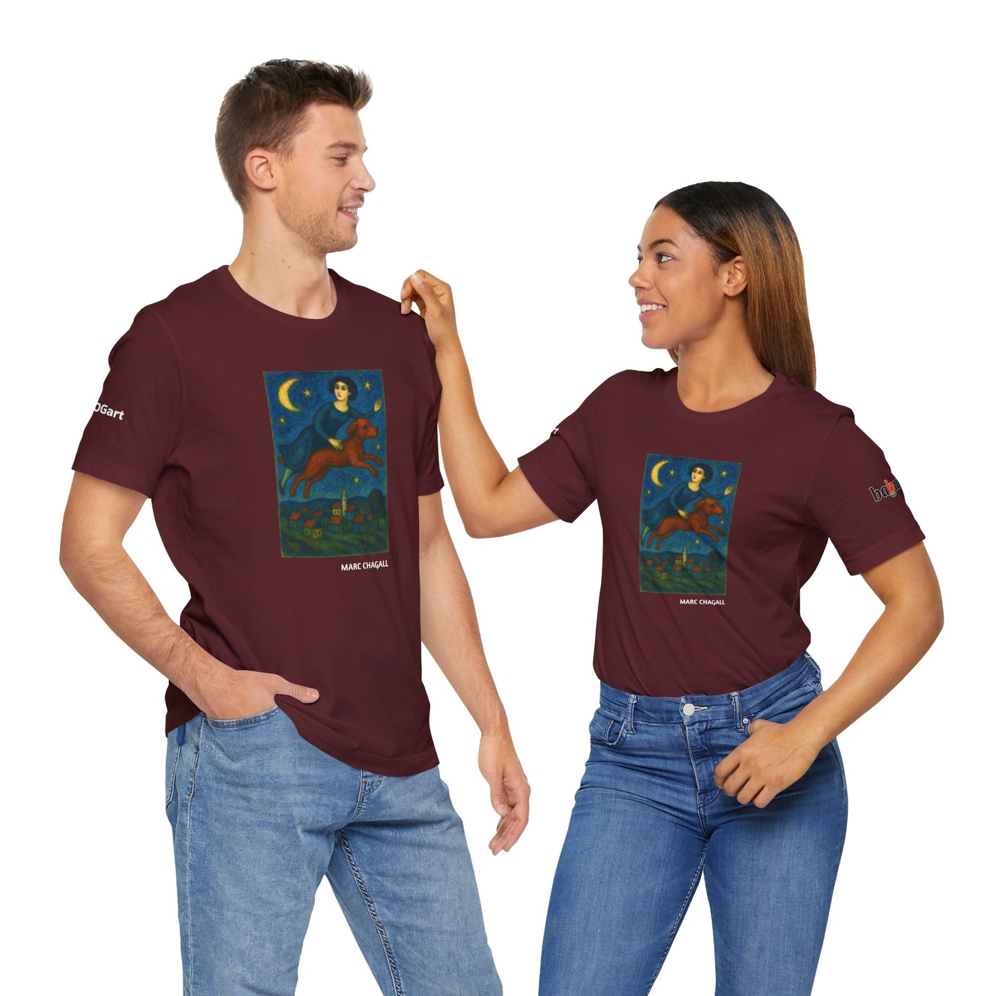 DOGART Unisex Jersey Dog T-Shirt - MARC CHAGALL - Iconic Painting Reimagined with Dogs