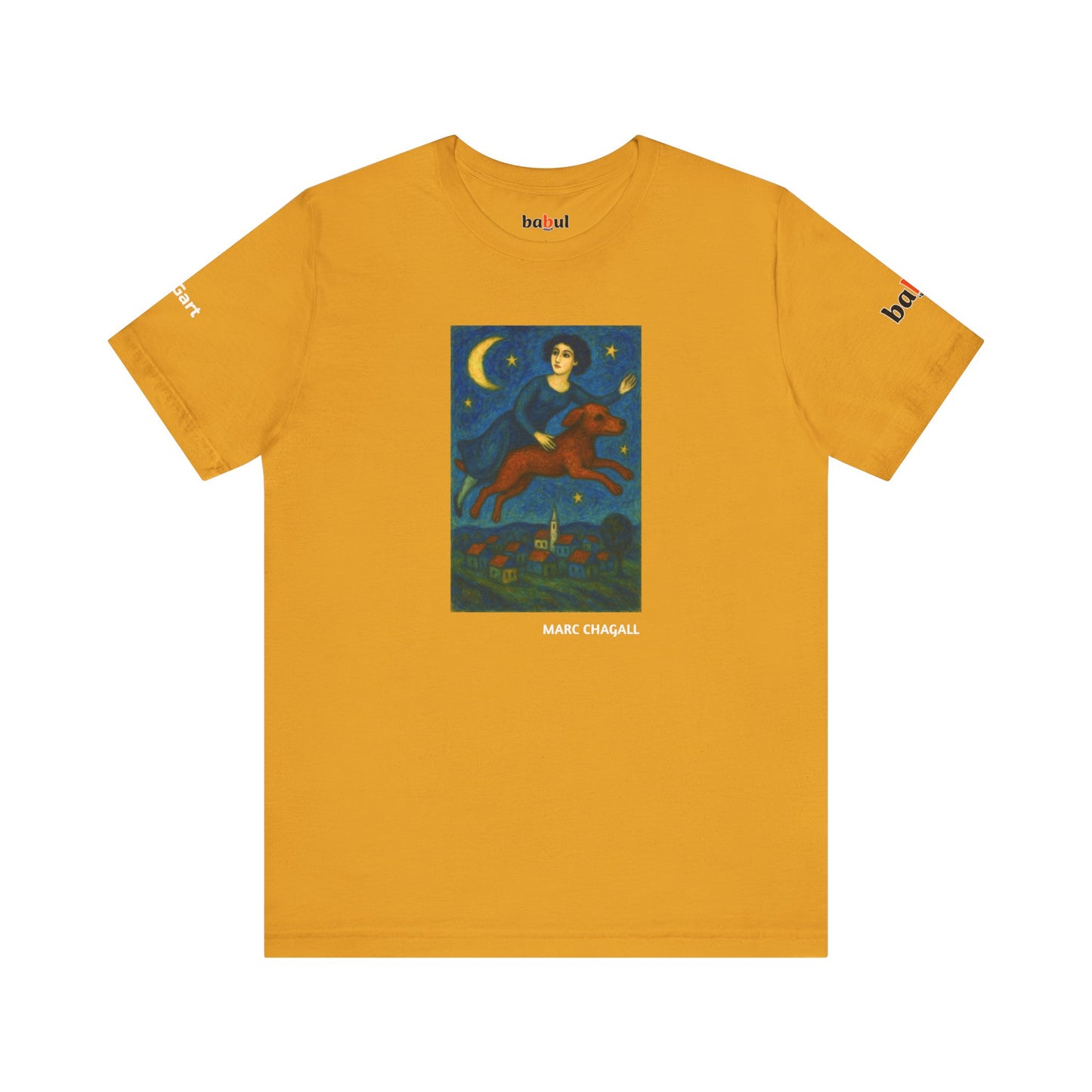 DOGART Unisex Jersey Dog T-Shirt - MARC CHAGALL - Iconic Painting Reimagined with Dogs