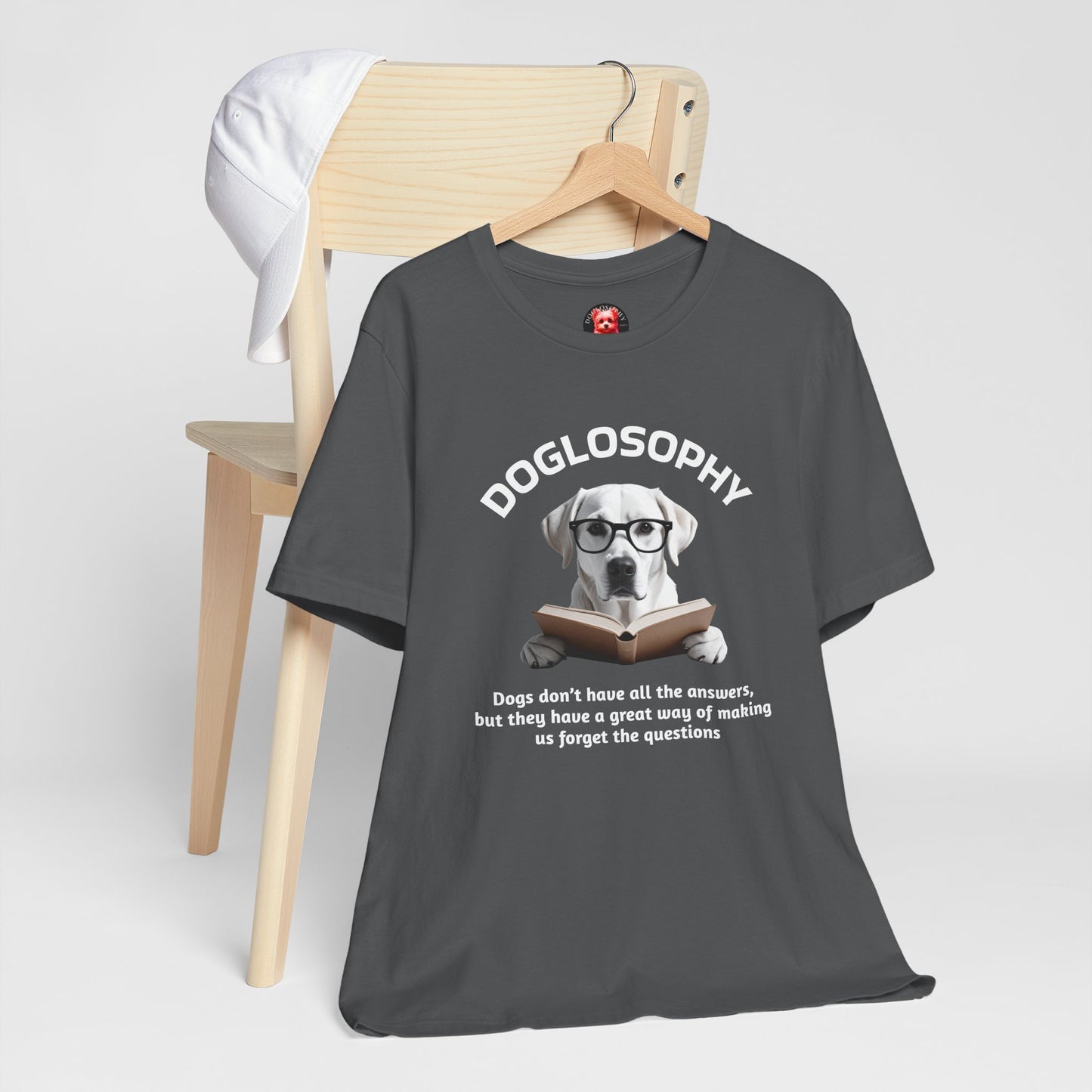 Doglosophy Unisex Jersey Short Sleeve Tee – "Dogs don't have all the answers" Design