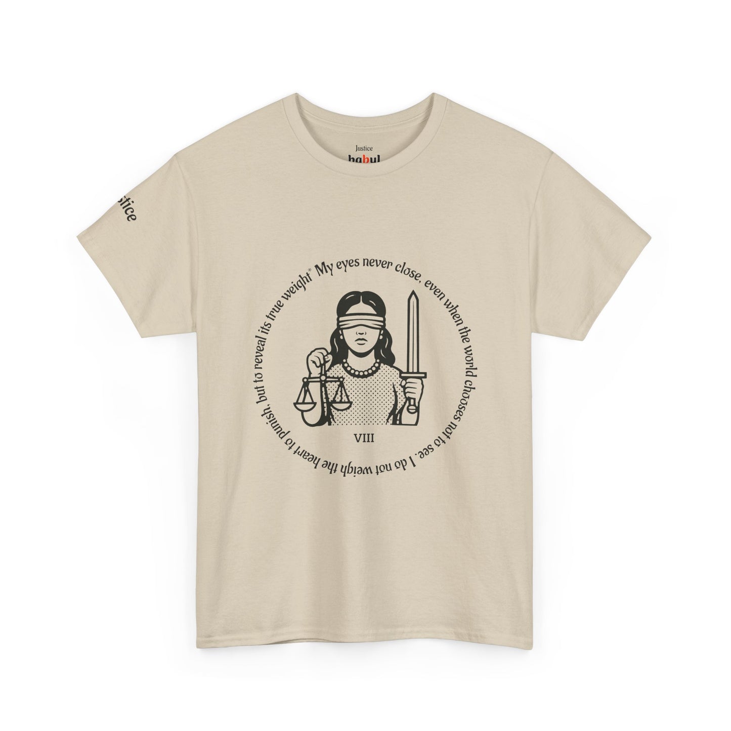 Justice - ArcanaPop T-Shirt – Where Tarot Magic Meets Pop Art