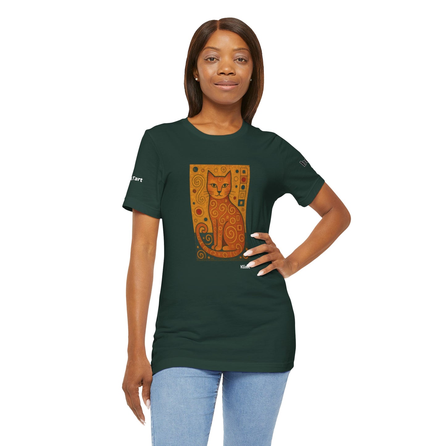 CATART Unisex Jersey Cat T-Shirt - KLIMT - Iconic Painting Reimagined with Cats