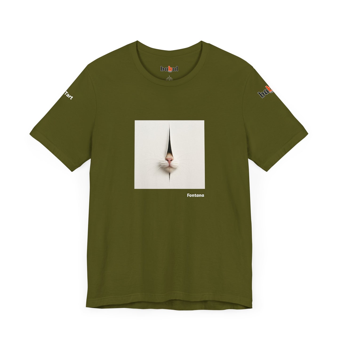 CATART Unisex Jersey Cat T-Shirt - FONTANA - Iconic Painting Reimagined with Cats