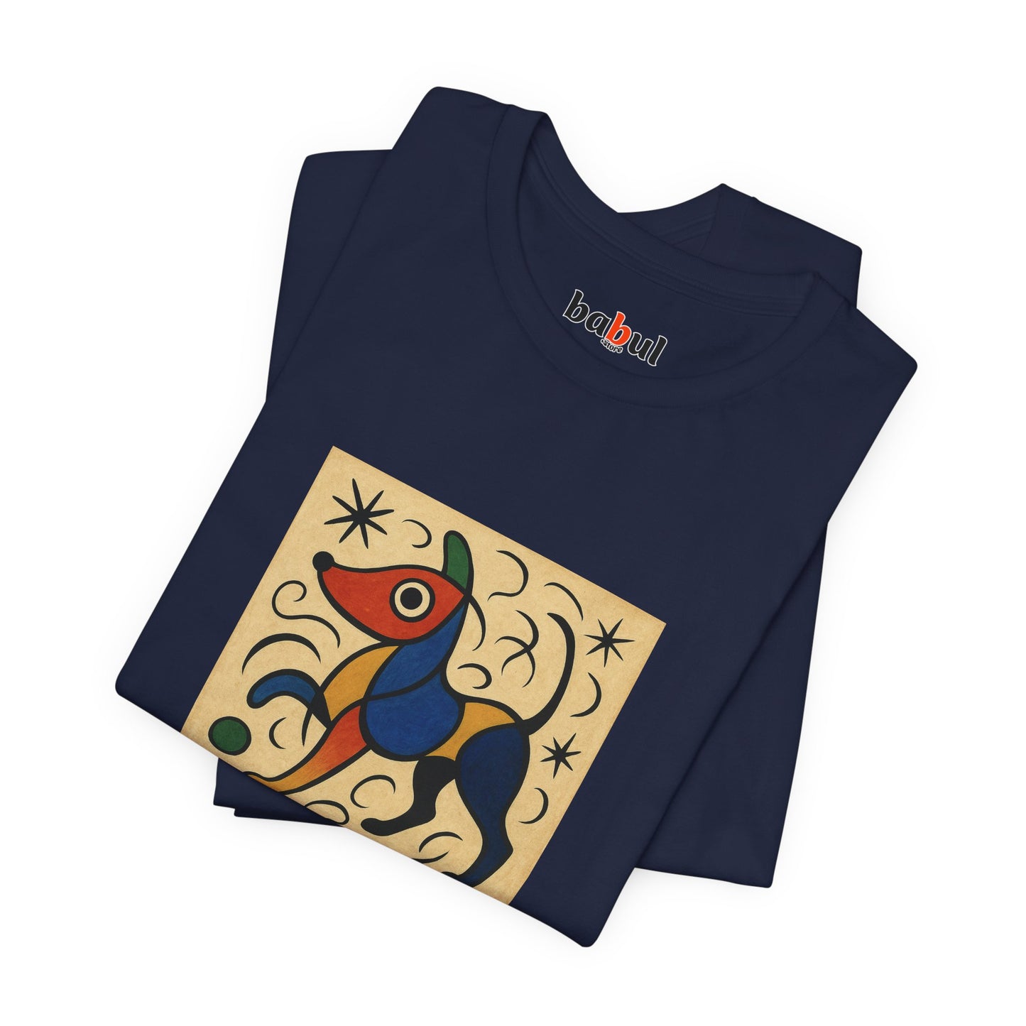DOGART Unisex Jersey Dog T-Shirt - MIRO - Iconic Painting Reimagined with Dogs