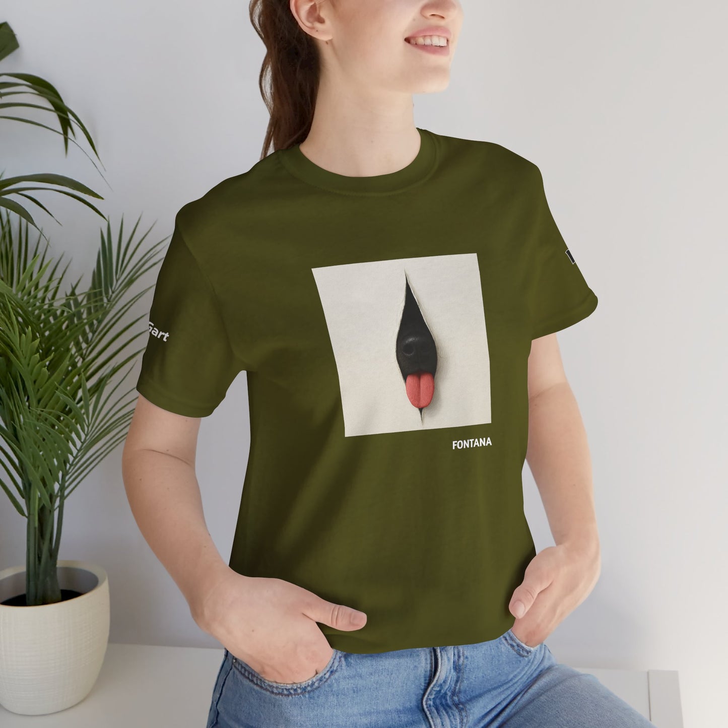 DOGART Unisex Jersey Dog T-Shirt - FONTANA - Iconic Painting Reimagined with Dogs