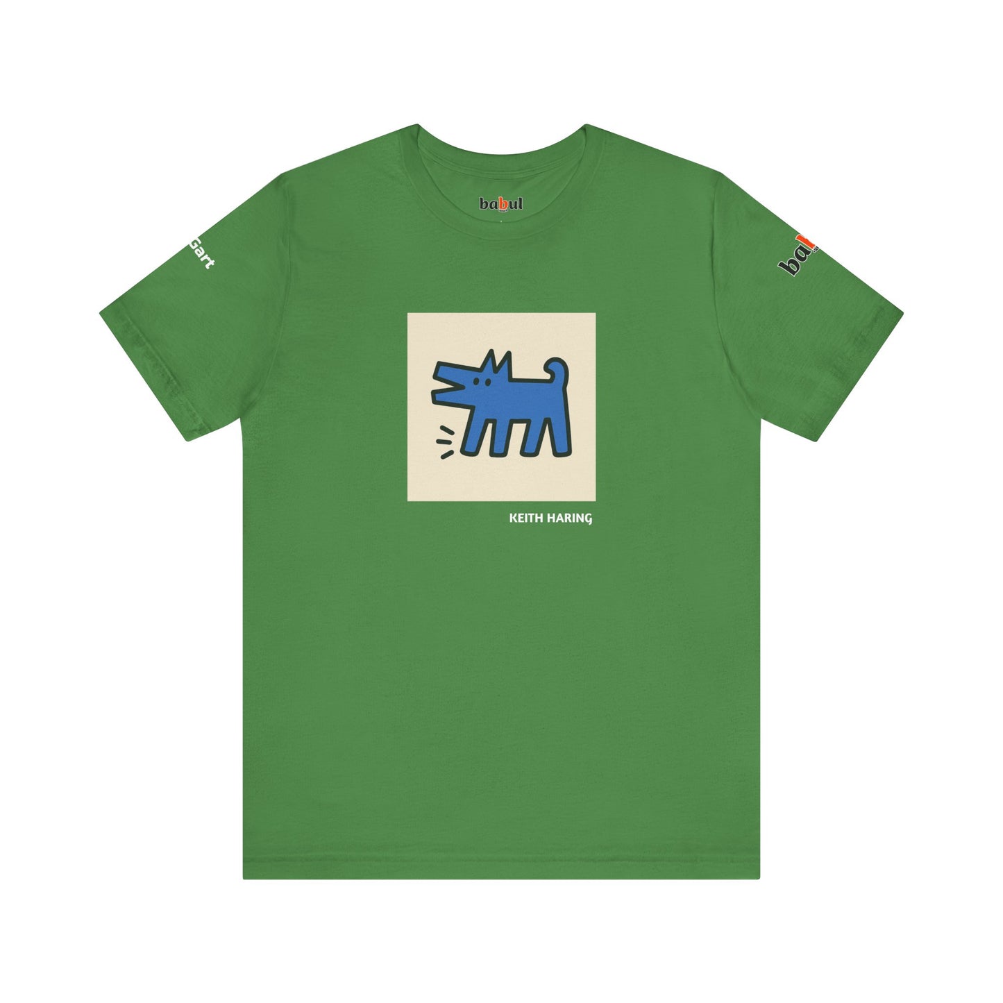 DOGART Unisex Jersey Cat T-Shirt - KEITH HARING - Iconic Painting Reimagined with Dogs