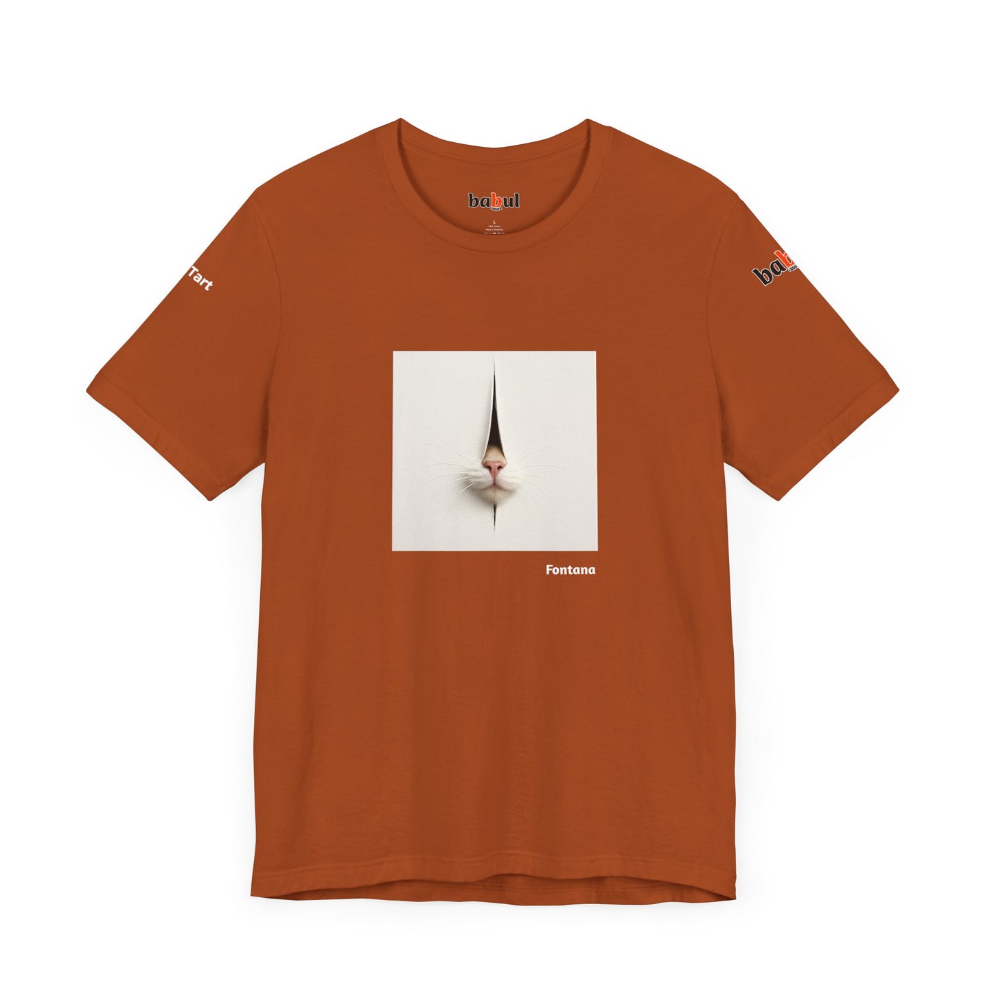 CATART Unisex Jersey Cat T-Shirt - FONTANA - Iconic Painting Reimagined with Cats