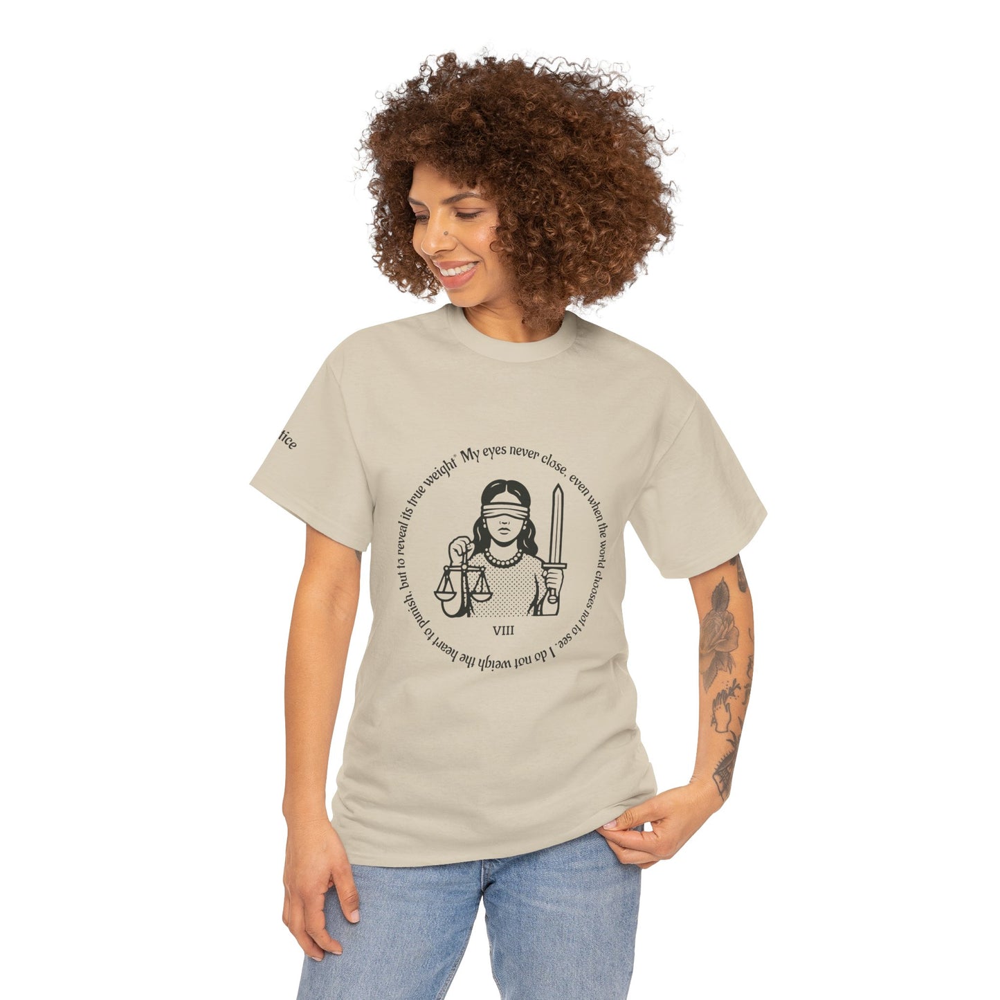 Justice - ArcanaPop T-Shirt – Where Tarot Magic Meets Pop Art