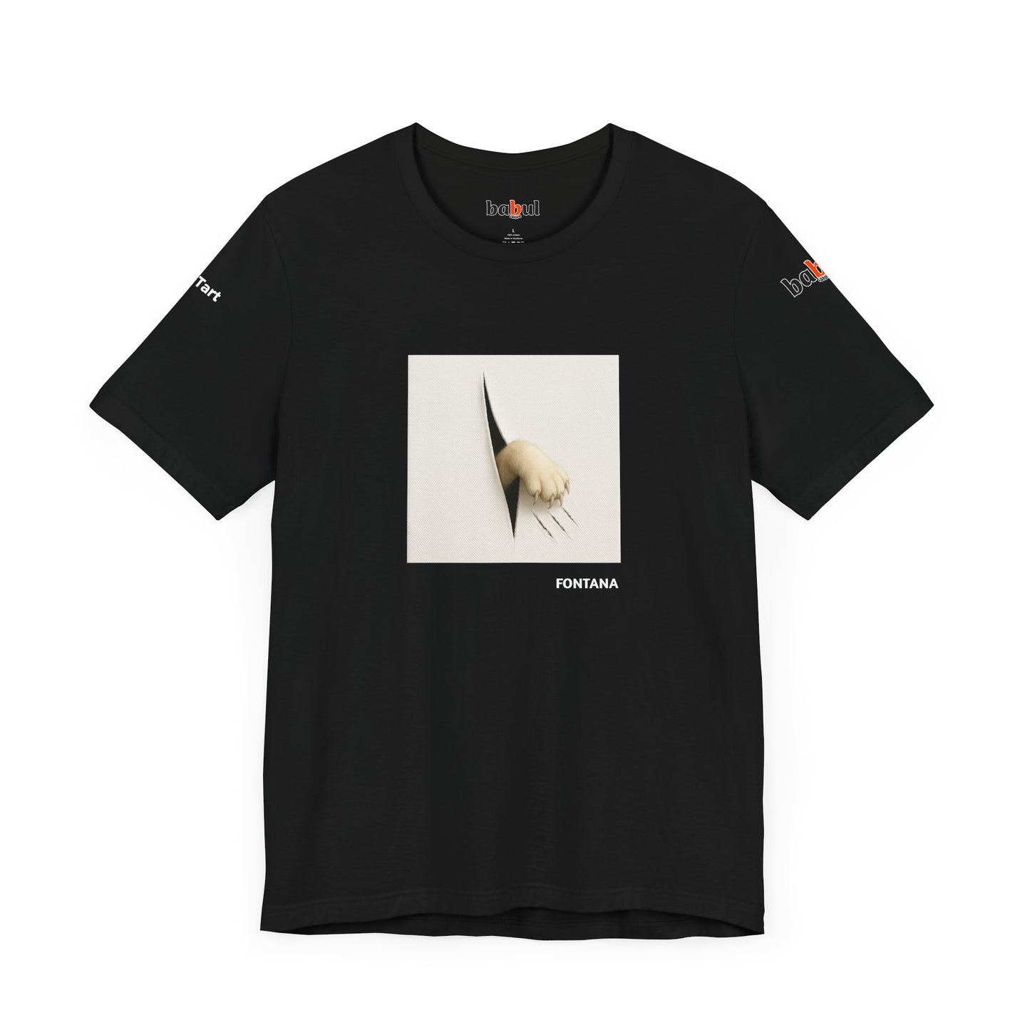 CATART Unisex Jersey Cat T-Shirt - FONTANA - Iconic Painting Reimagined with Cats