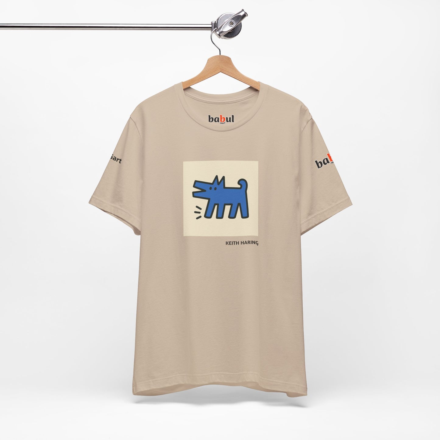 DOGART Unisex Jersey Cat T-Shirt - KEITH HARING - Iconic Painting Reimagined with Dogs