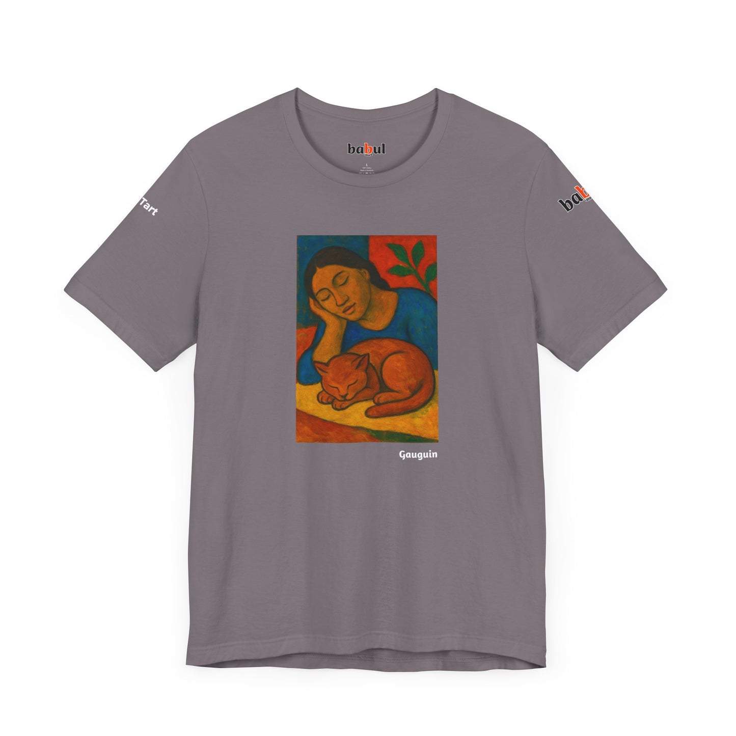 CATART Unisex Jersey Cat T-Shirt - GAUGUIN - Iconic Painting Reimagined with Cats