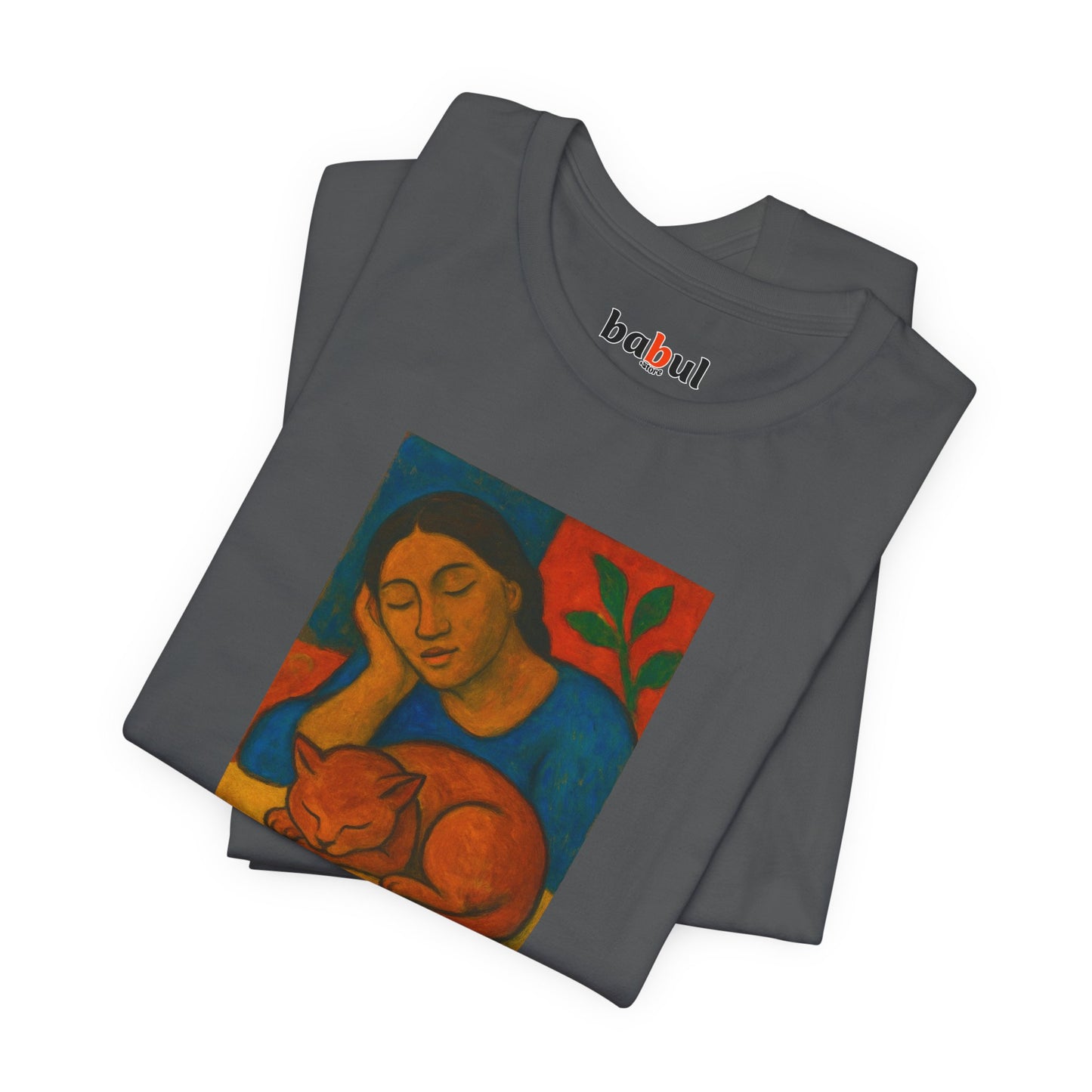 CATART Unisex Jersey Cat T-Shirt - GAUGUIN - Iconic Painting Reimagined with Cats