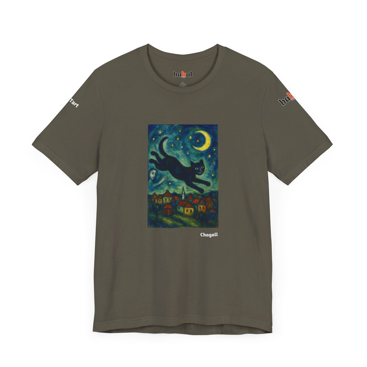 CATART Unisex Jersey Cat T-Shirt - MARC CHAGALL - Iconic Painting Reimagined with Cats