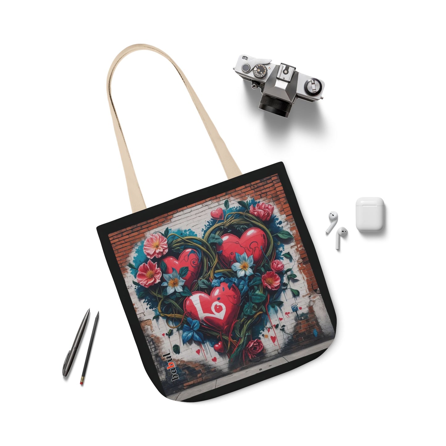 Artistic Surge - Eco-Friendly Canvas Tote Bag - LOVE HEARTS