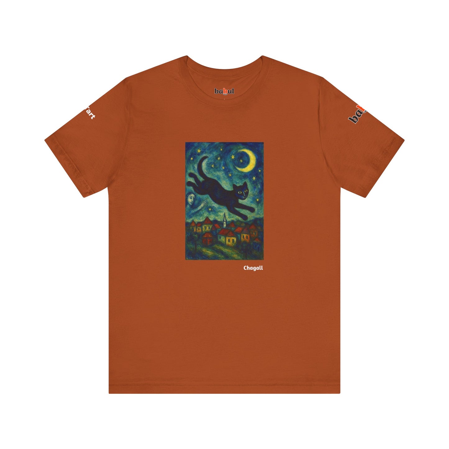 CATART Unisex Jersey Cat T-Shirt - MARC CHAGALL - Iconic Painting Reimagined with Cats
