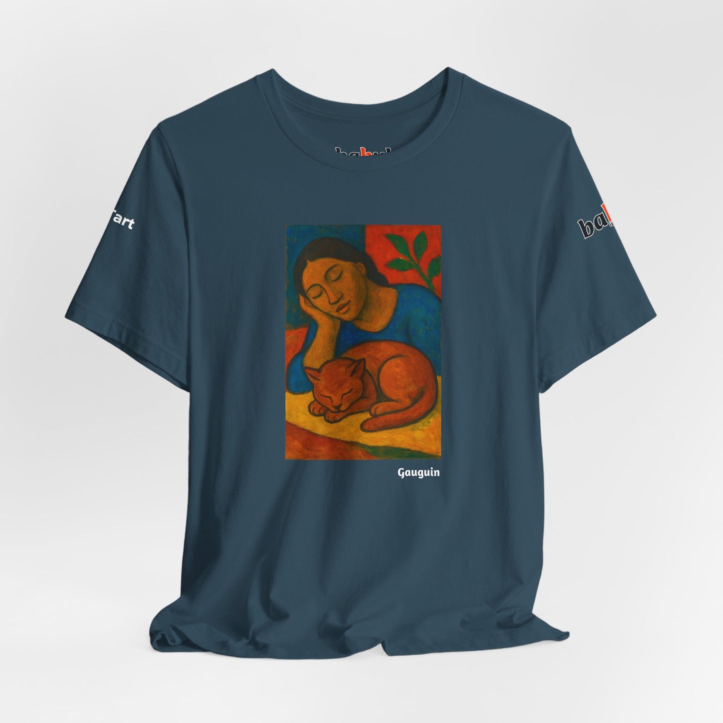 CATART Unisex Jersey Cat T-Shirt - GAUGUIN - Iconic Painting Reimagined with Cats