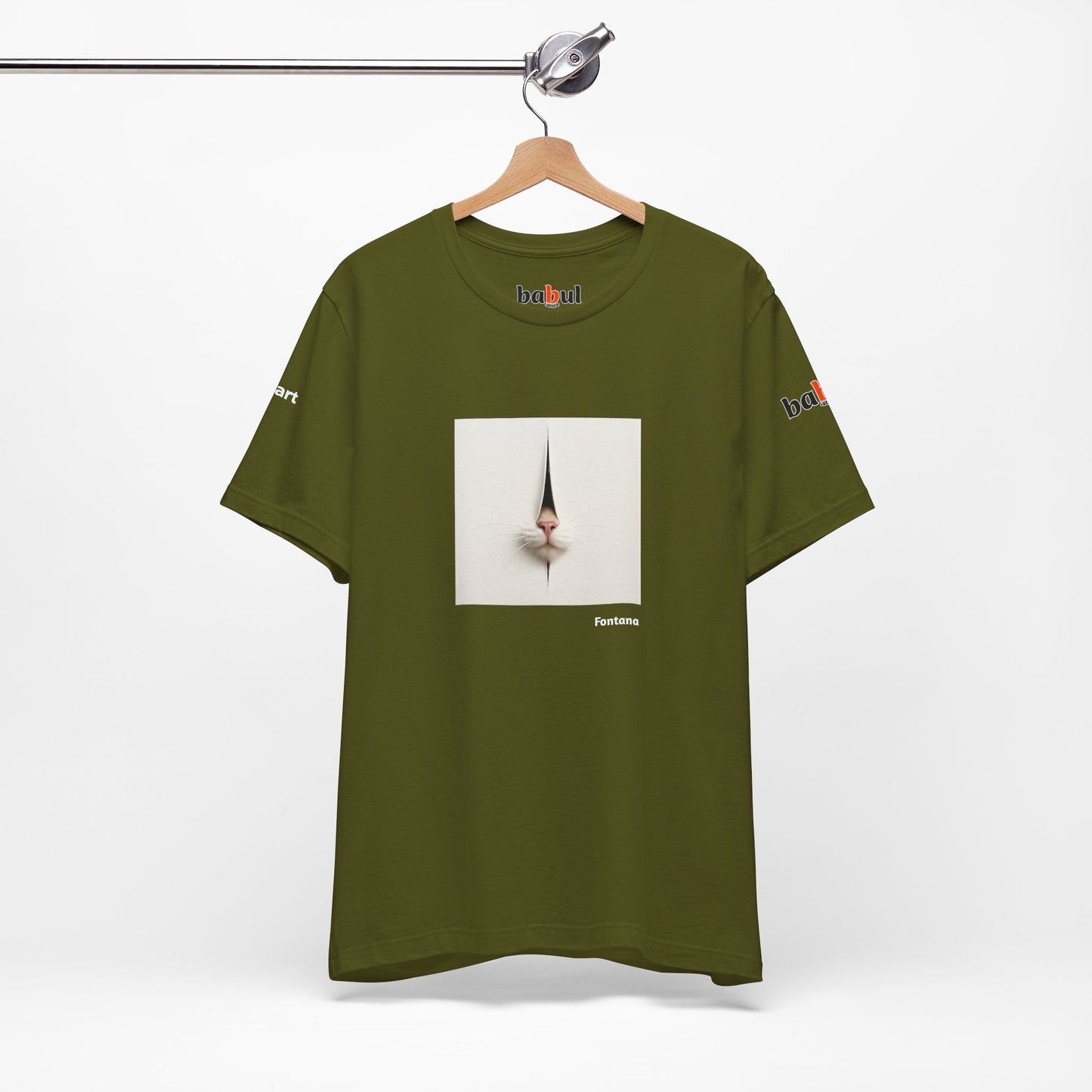 CATART Unisex Jersey Cat T-Shirt - FONTANA - Iconic Painting Reimagined with Cats