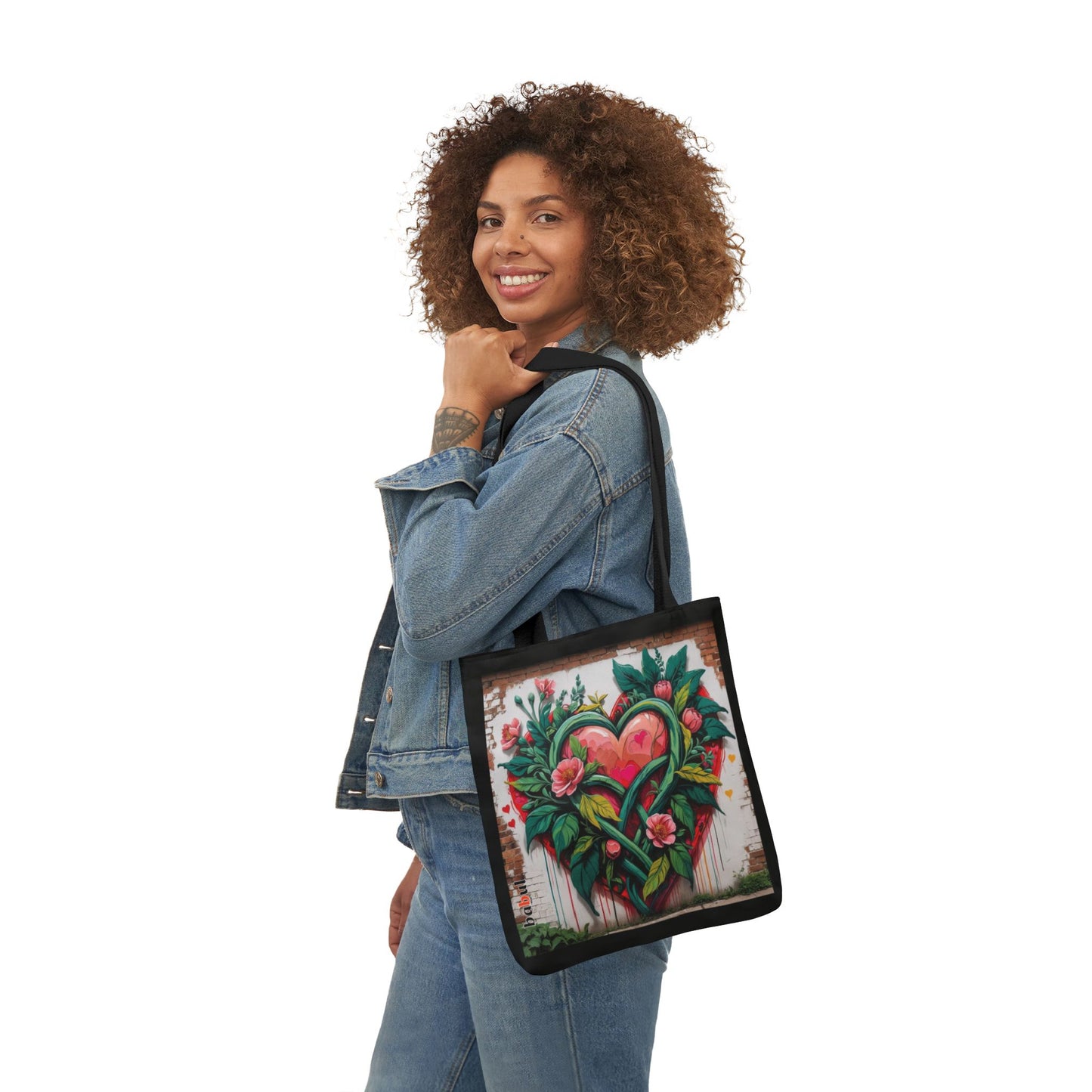 Artistic Surge - Eco-Friendly Canvas Tote Bag - FLOWERED HEARTS