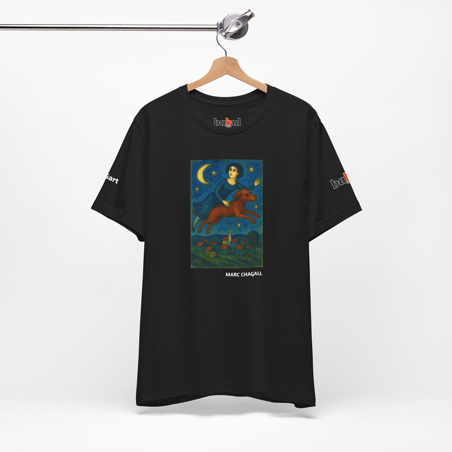 DOGART Unisex Jersey Dog T-Shirt - MARC CHAGALL - Iconic Painting Reimagined with Dogs