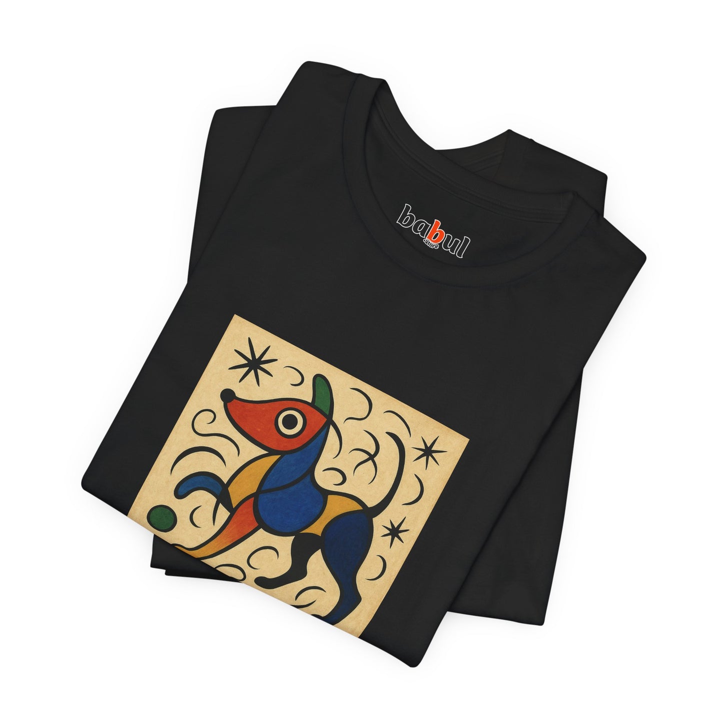 DOGART Unisex Jersey Dog T-Shirt - MIRO - Iconic Painting Reimagined with Dogs