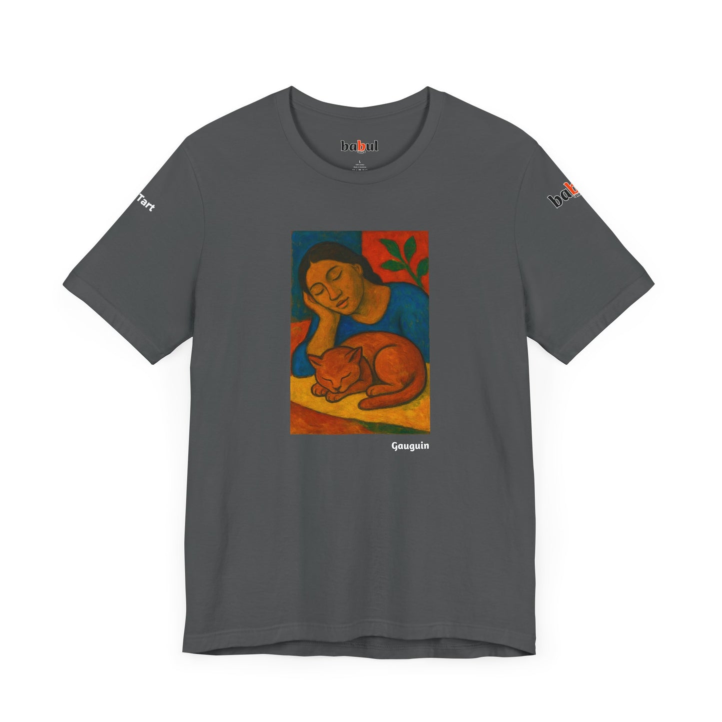 CATART Unisex Jersey Cat T-Shirt - GAUGUIN - Iconic Painting Reimagined with Cats