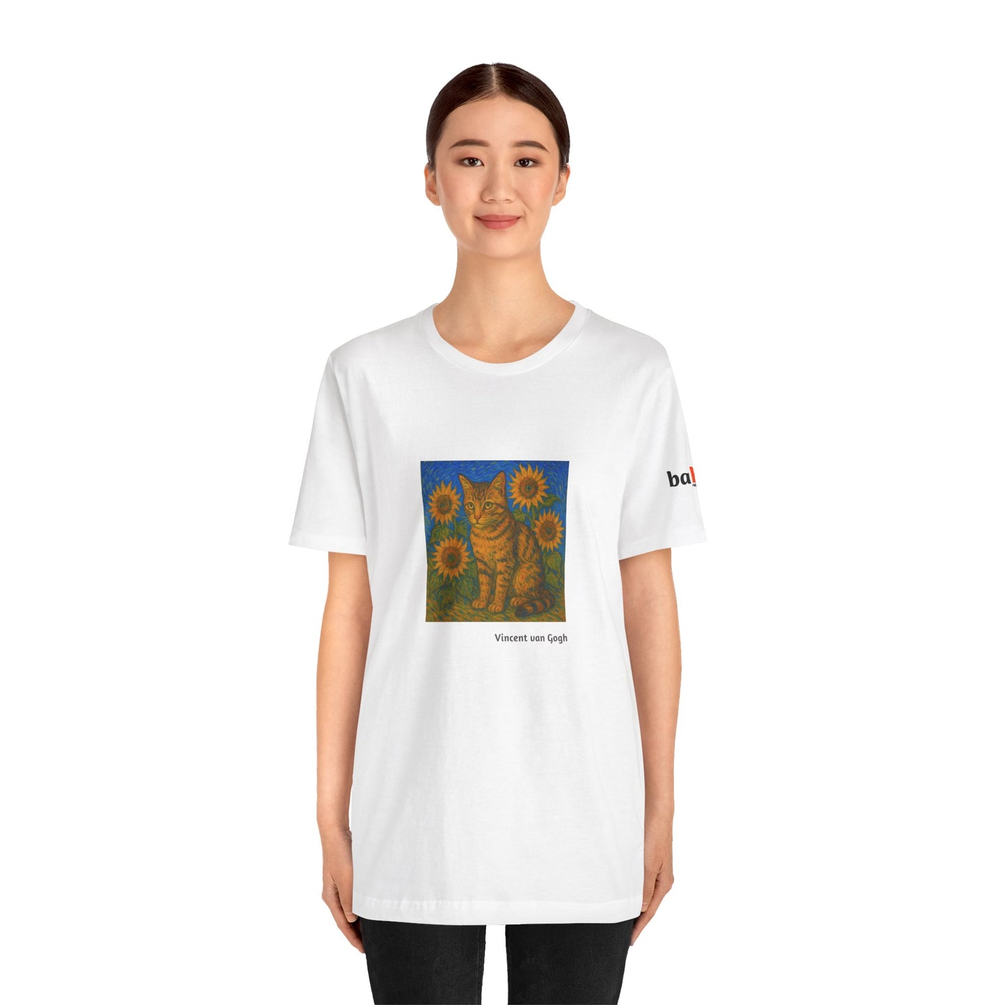 CATART Unisex Jersey Cat T-Shirt - Vincent van Gogh - Iconic Painting Reimagined with Cats