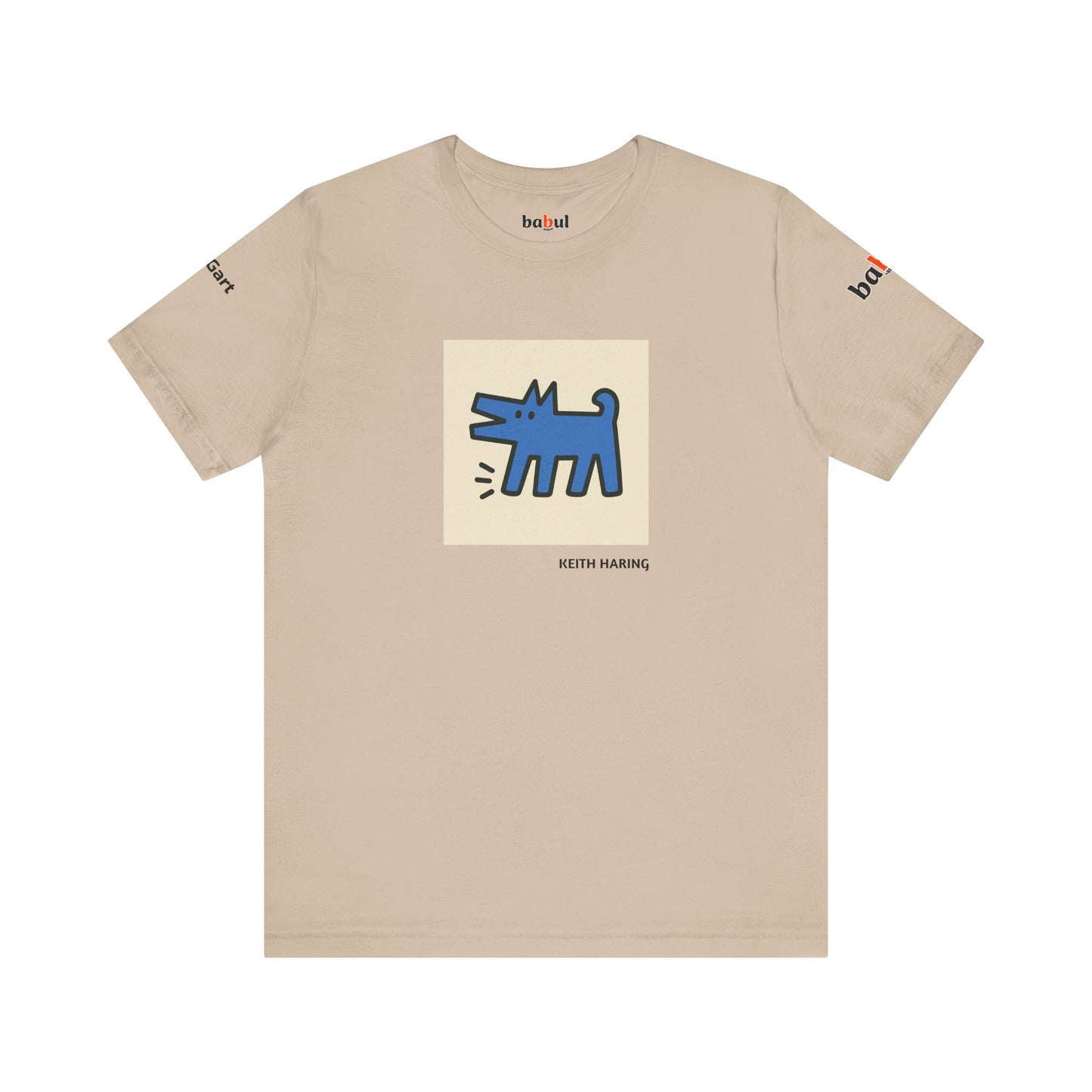 DOGART Unisex Jersey Cat T-Shirt - KEITH HARING - Iconic Painting Reimagined with Dogs