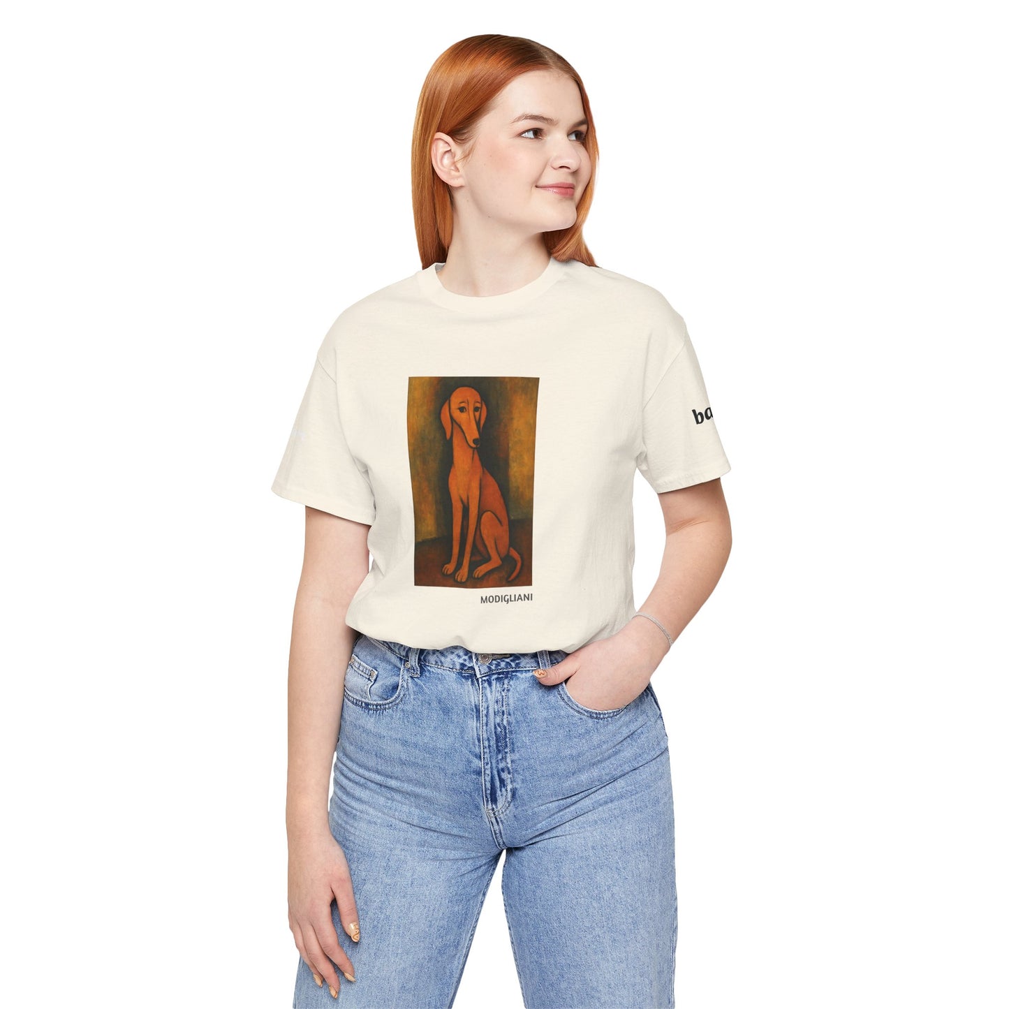DOGART Unisex Jersey DOG T-Shirt - MODIGLIANI - Iconic Painting Reimagined with Dogs