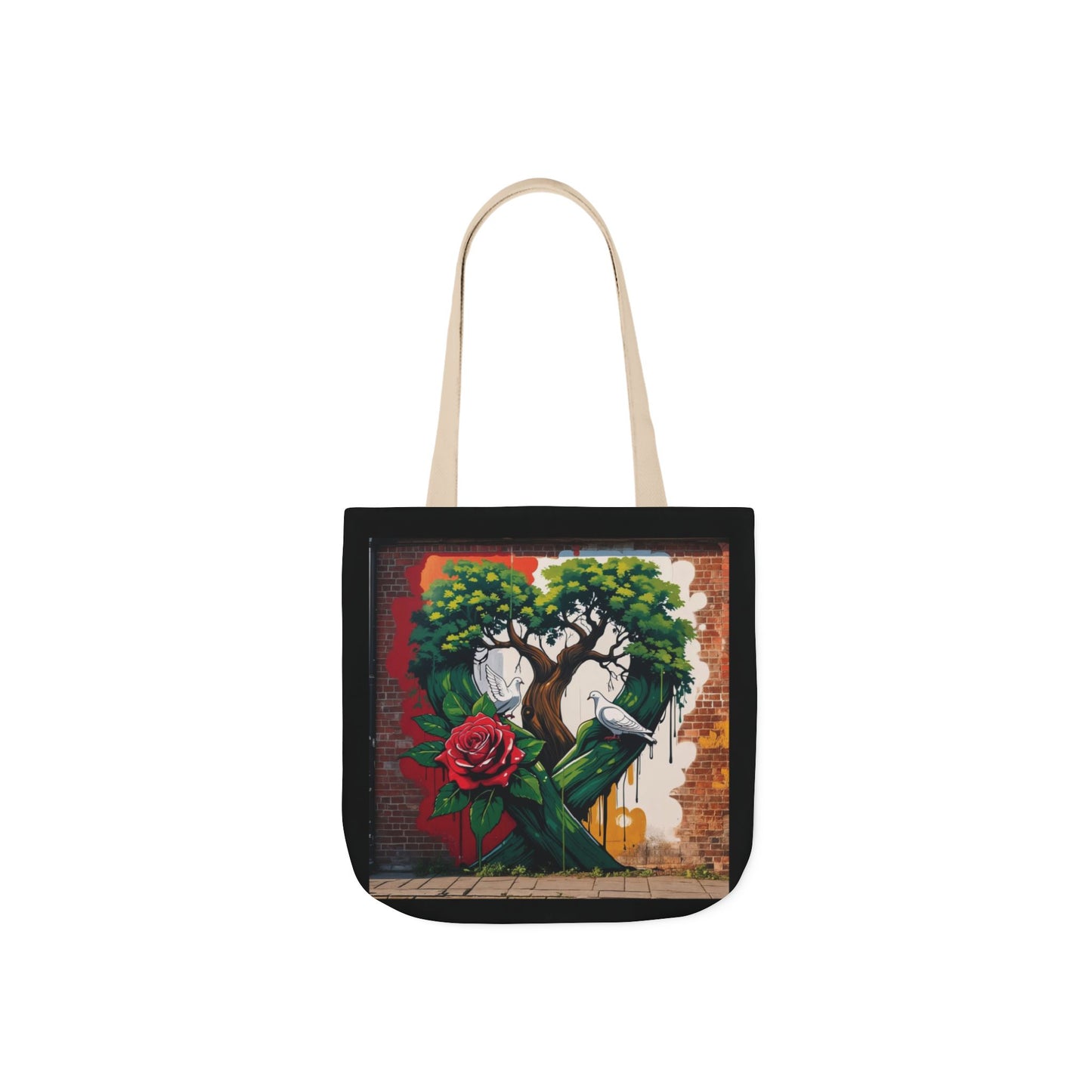 Artistic Surge - Eco-Friendly Canvas Tote Bag - HEART WITH ROSE
