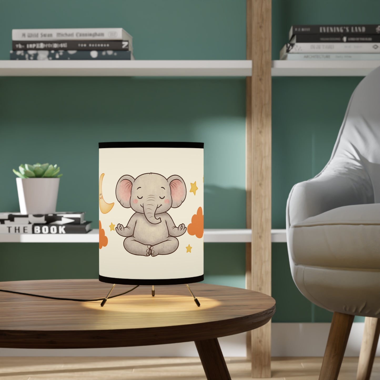 ZEN INSIDE Calming Tripod Lamp. Elephant