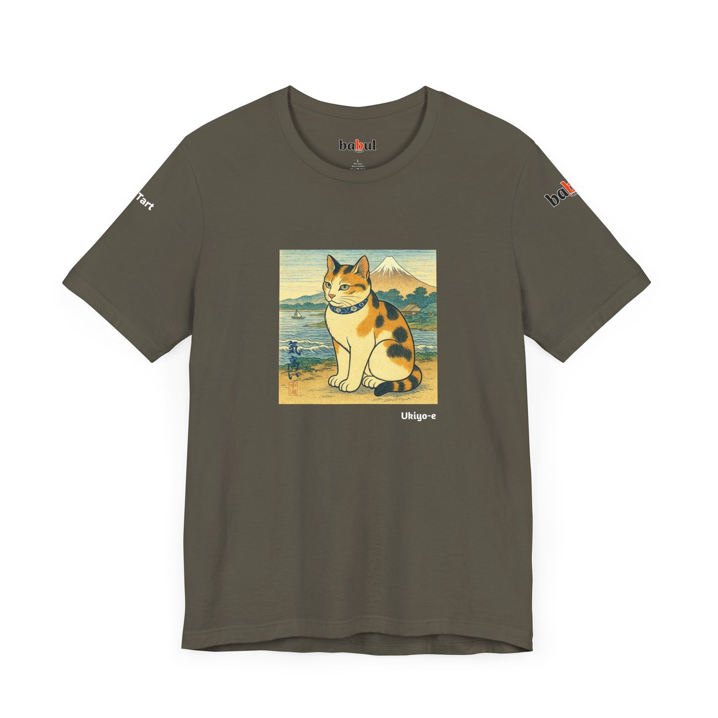 CATART Unisex Jersey Cat T-Shirt - UKIYO-E Japanese art Style - Iconic Painting Reimagined with Cats