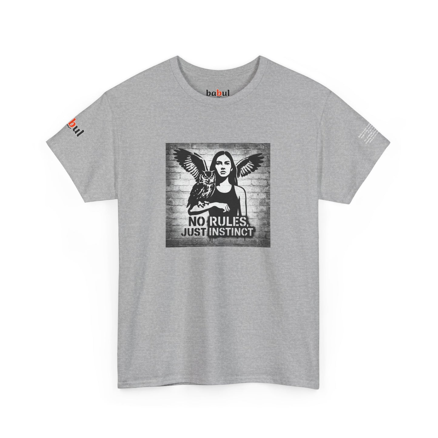 Rebel Graphic Tee - Unisex Heavy Cotton T-Shirt for the Wild at Heart. Rebel Tees, Born to Be Worn - NO RULES, JUST INSTINCT
