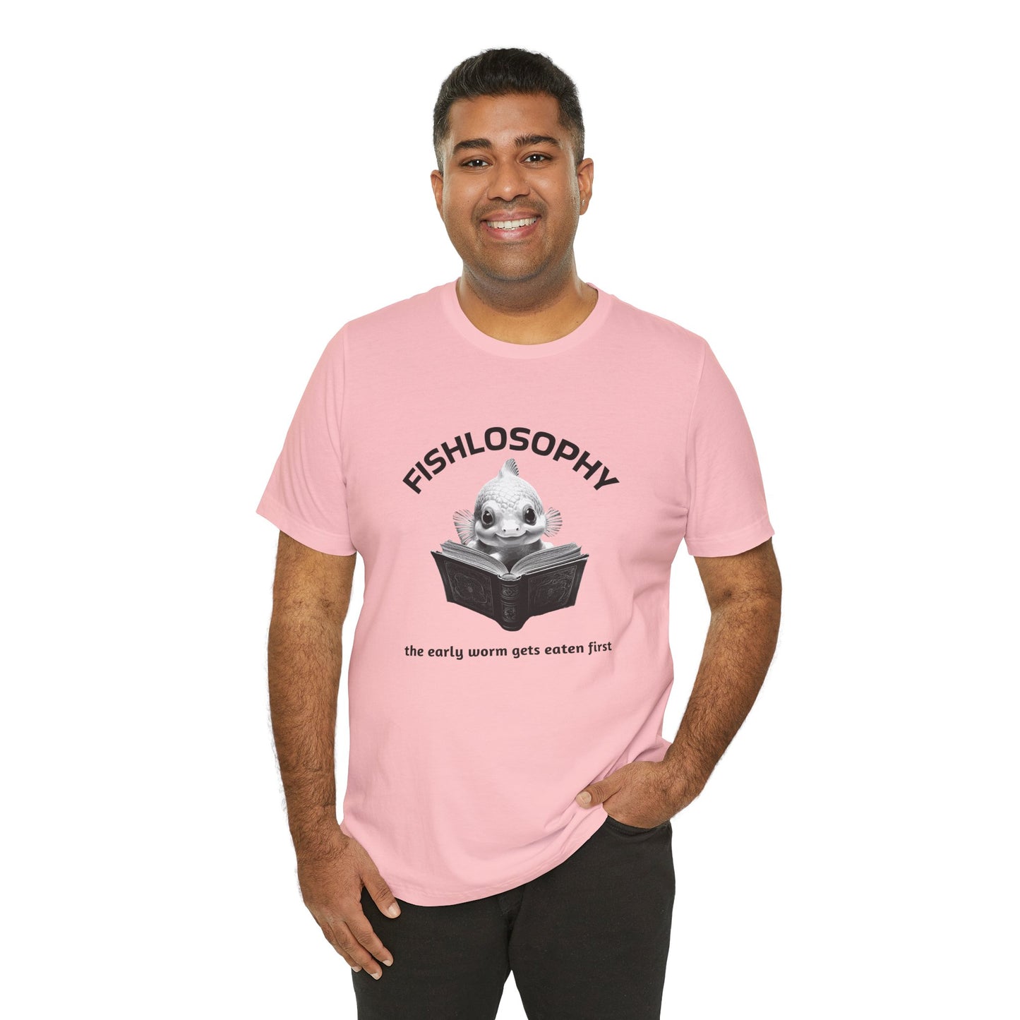 Fishlosophy Unisex Jersey Short Sleeve Tee – The Early Worms Get Eaten First