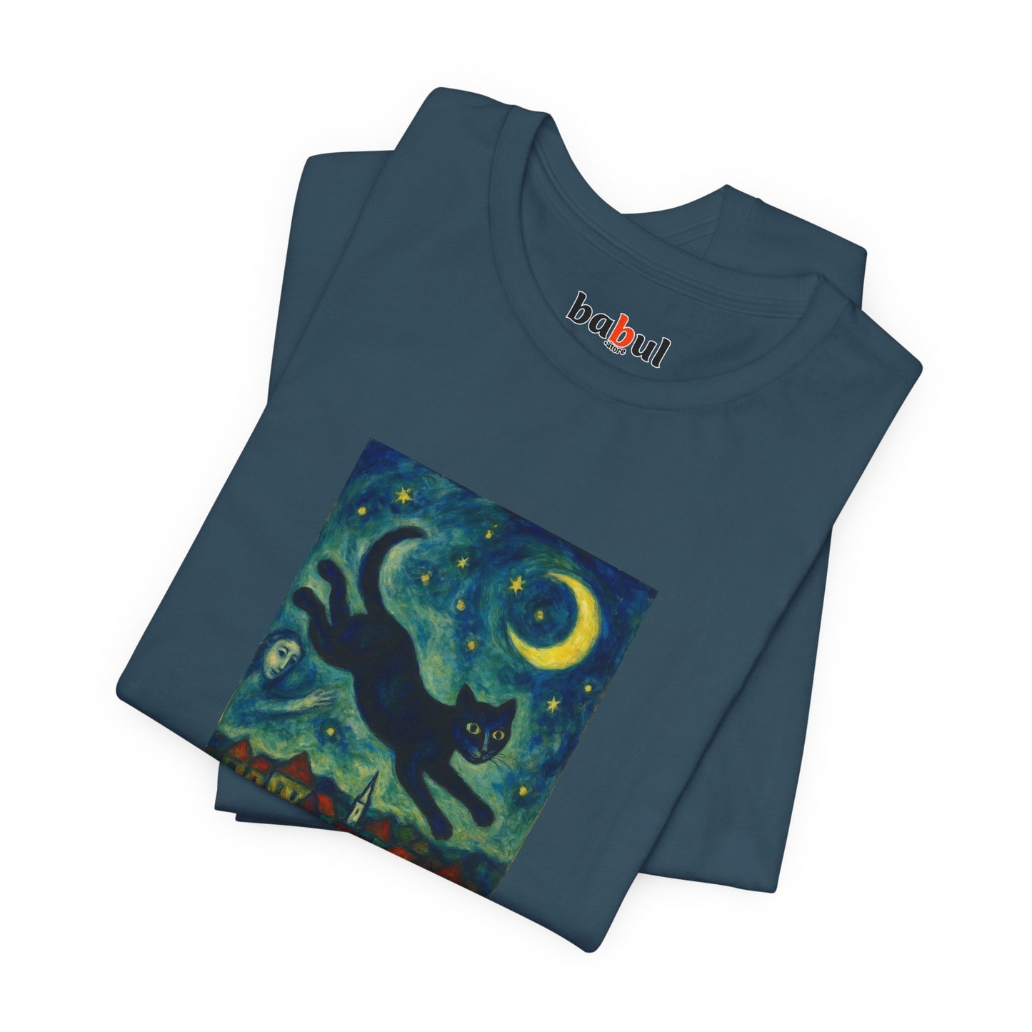 CATART Unisex Jersey Cat T-Shirt - MARC CHAGALL - Iconic Painting Reimagined with Cats