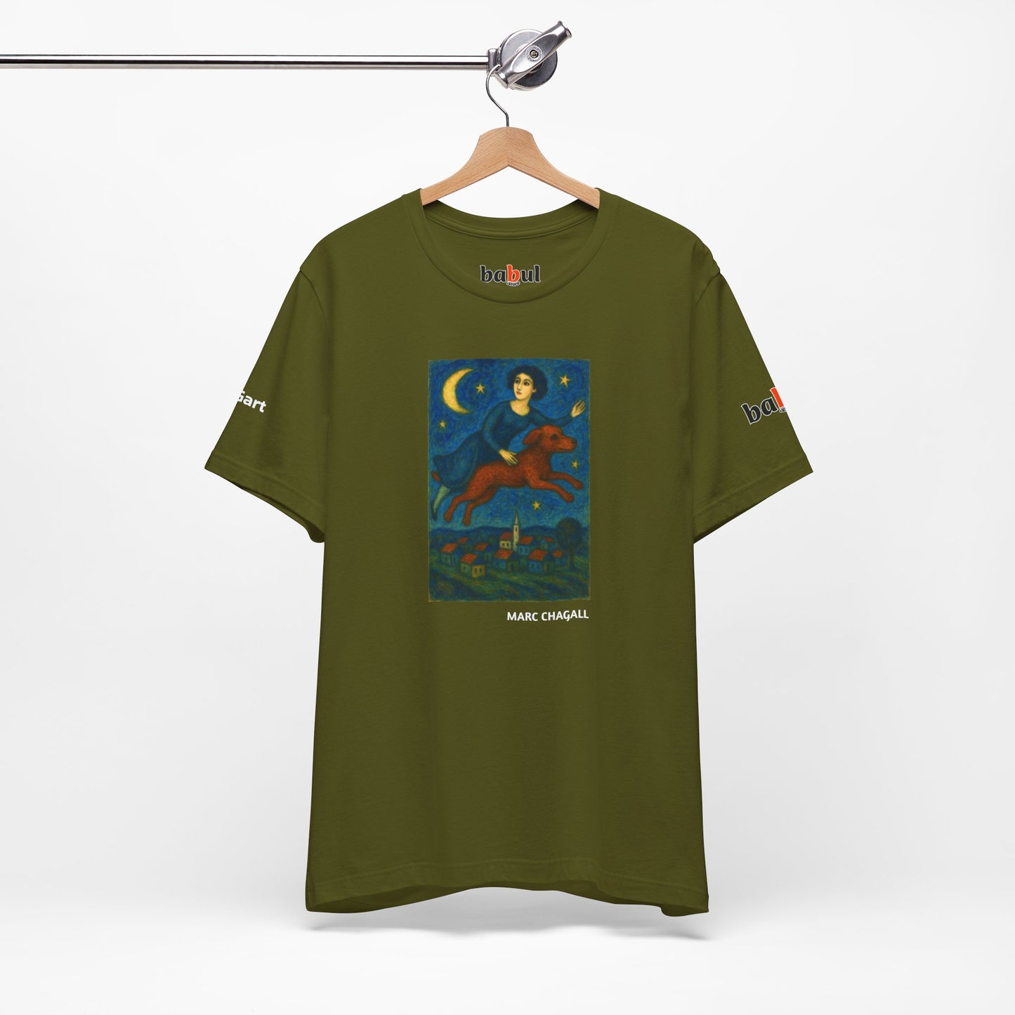 DOGART Unisex Jersey Dog T-Shirt - MARC CHAGALL - Iconic Painting Reimagined with Dogs