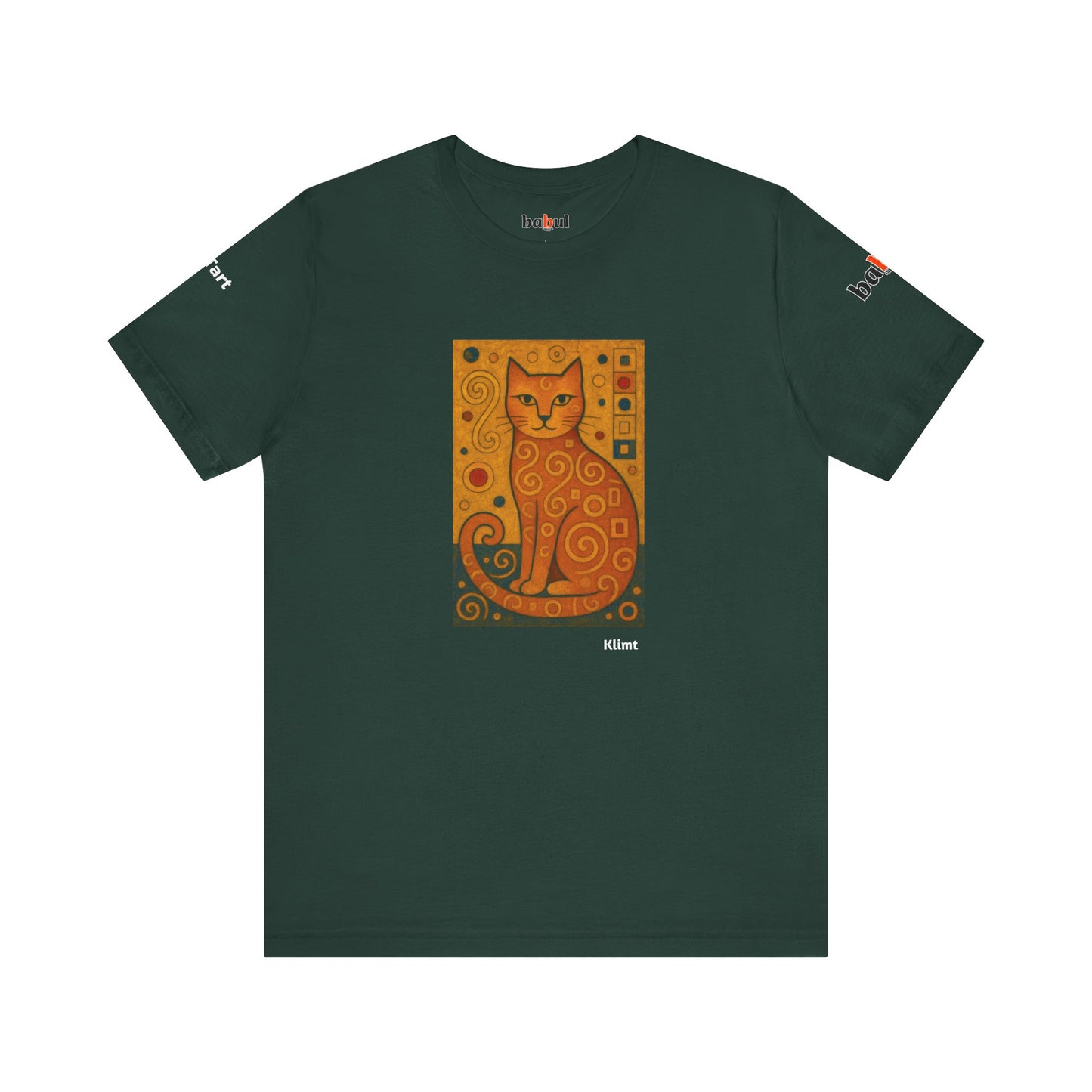 CATART Unisex Jersey Cat T-Shirt - KLIMT - Iconic Painting Reimagined with Cats