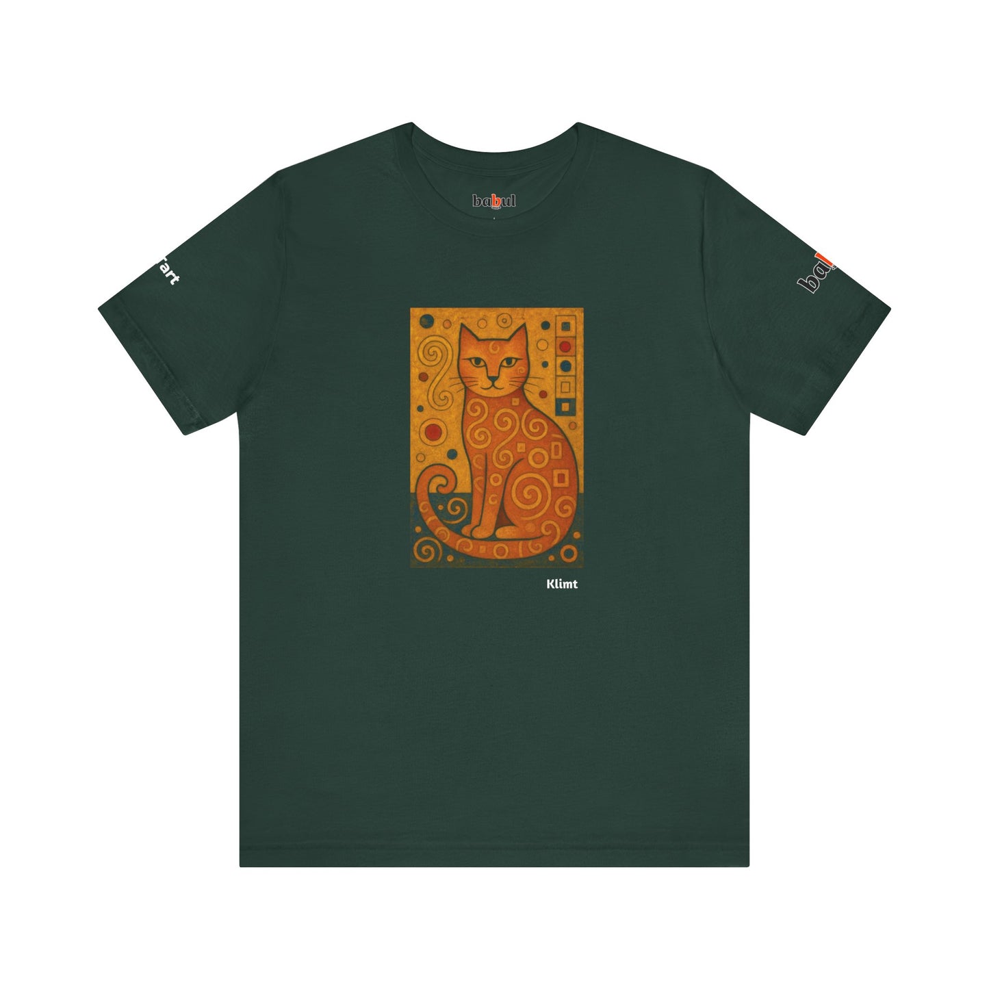 CATART Unisex Jersey Cat T-Shirt - KLIMT - Iconic Painting Reimagined with Cats