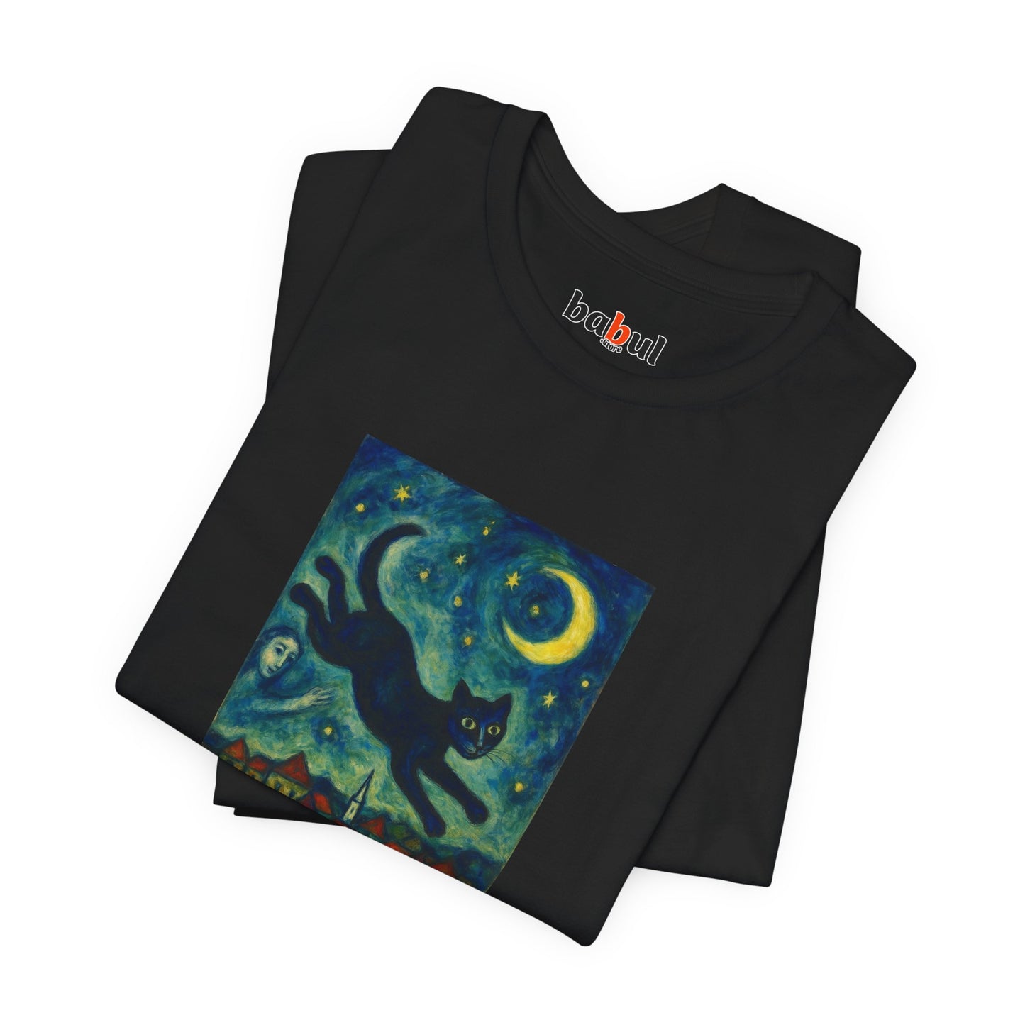 CATART Unisex Jersey Cat T-Shirt - MARC CHAGALL - Iconic Painting Reimagined with Cats