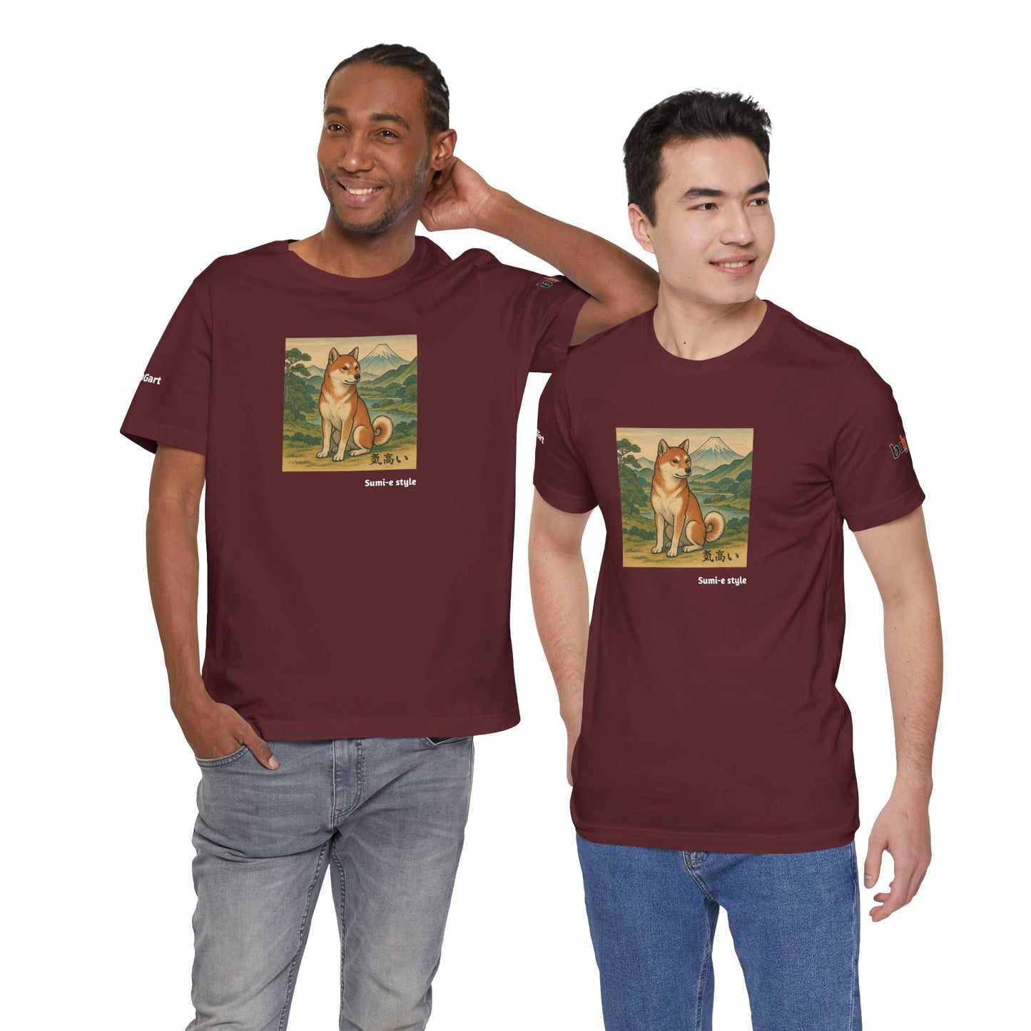 DOGART Unisex Jersey DOG T-Shirt - SUMI-E STYLE - Iconic Painting Reimagined with Dogs