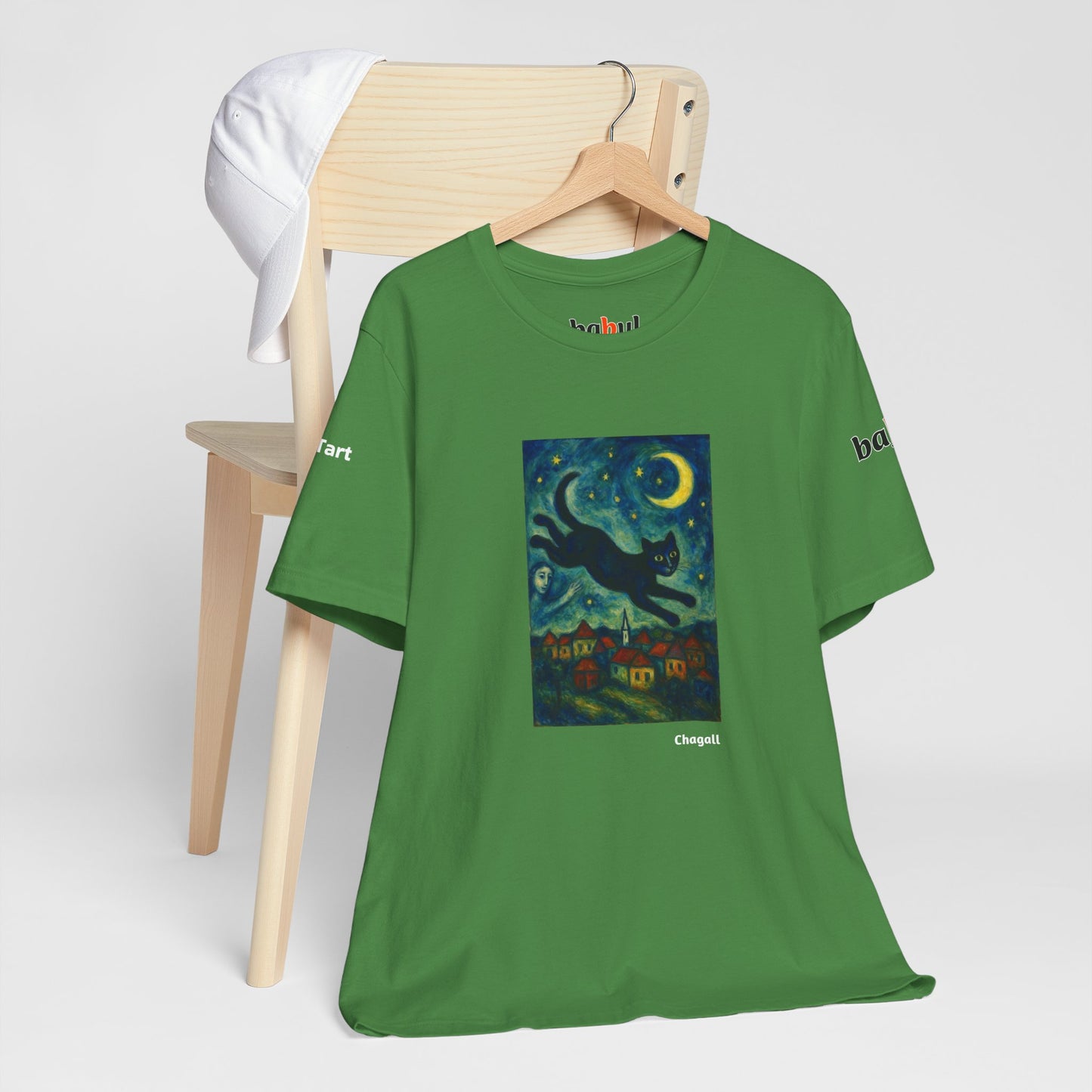 CATART Unisex Jersey Cat T-Shirt - MARC CHAGALL - Iconic Painting Reimagined with Cats