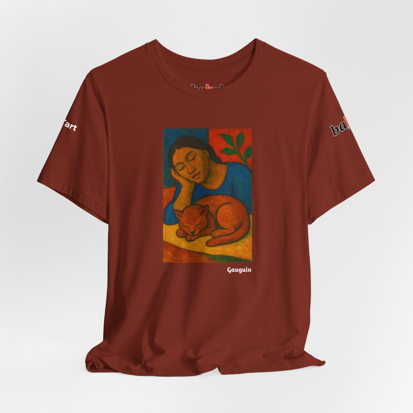 CATART Unisex Jersey Cat T-Shirt - GAUGUIN - Iconic Painting Reimagined with Cats
