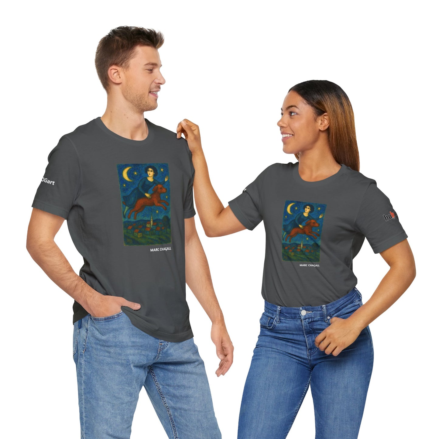 DOGART Unisex Jersey Dog T-Shirt - MARC CHAGALL - Iconic Painting Reimagined with Dogs