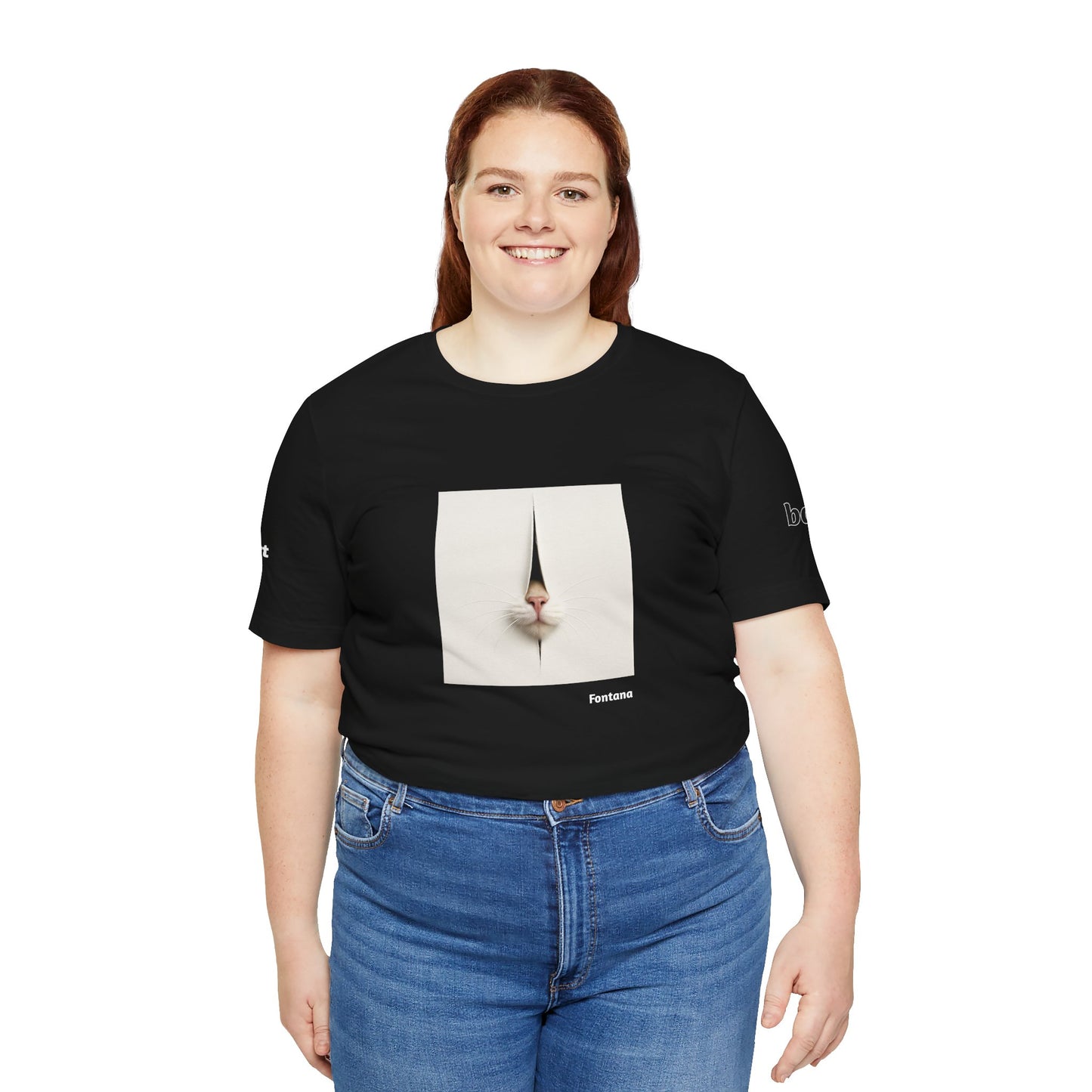 CATART Unisex Jersey Cat T-Shirt - FONTANA - Iconic Painting Reimagined with Cats
