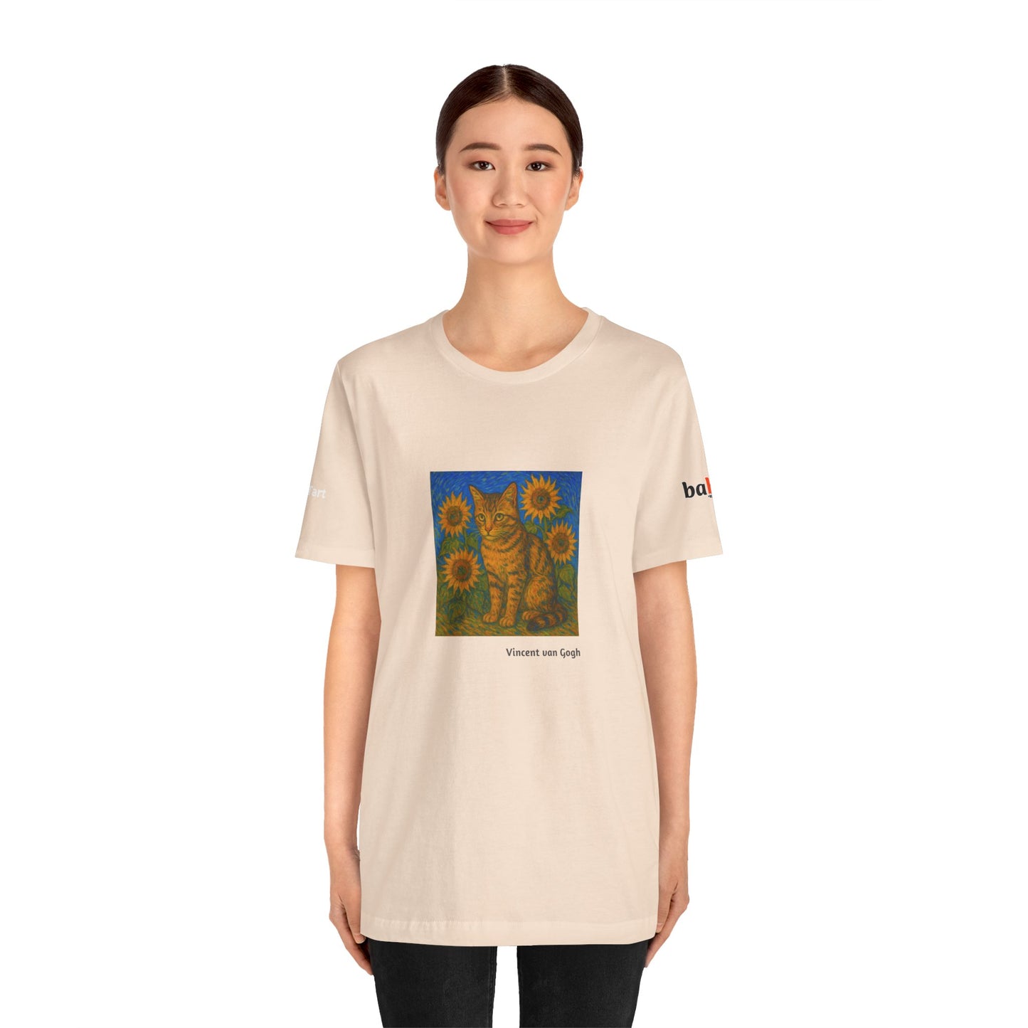 CATART Unisex Jersey Cat T-Shirt - Vincent van Gogh - Iconic Painting Reimagined with Cats