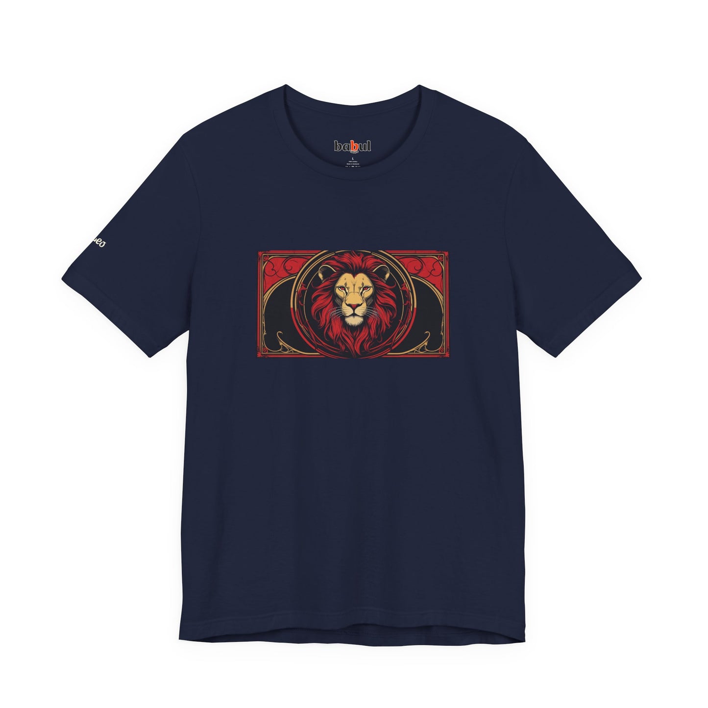 Leo - Gothic Zodiac T-Shirt. Red graphic in front. Zodiac in the Shadows