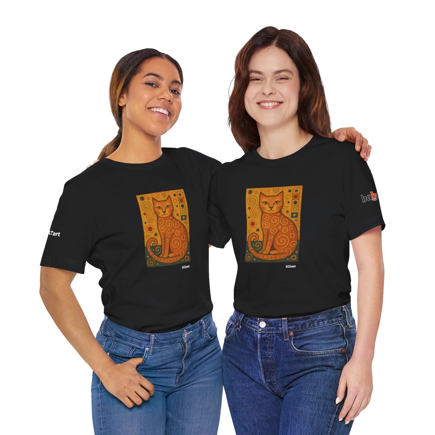 CATART Unisex Jersey Cat T-Shirt - KLIMT - Iconic Painting Reimagined with Cats