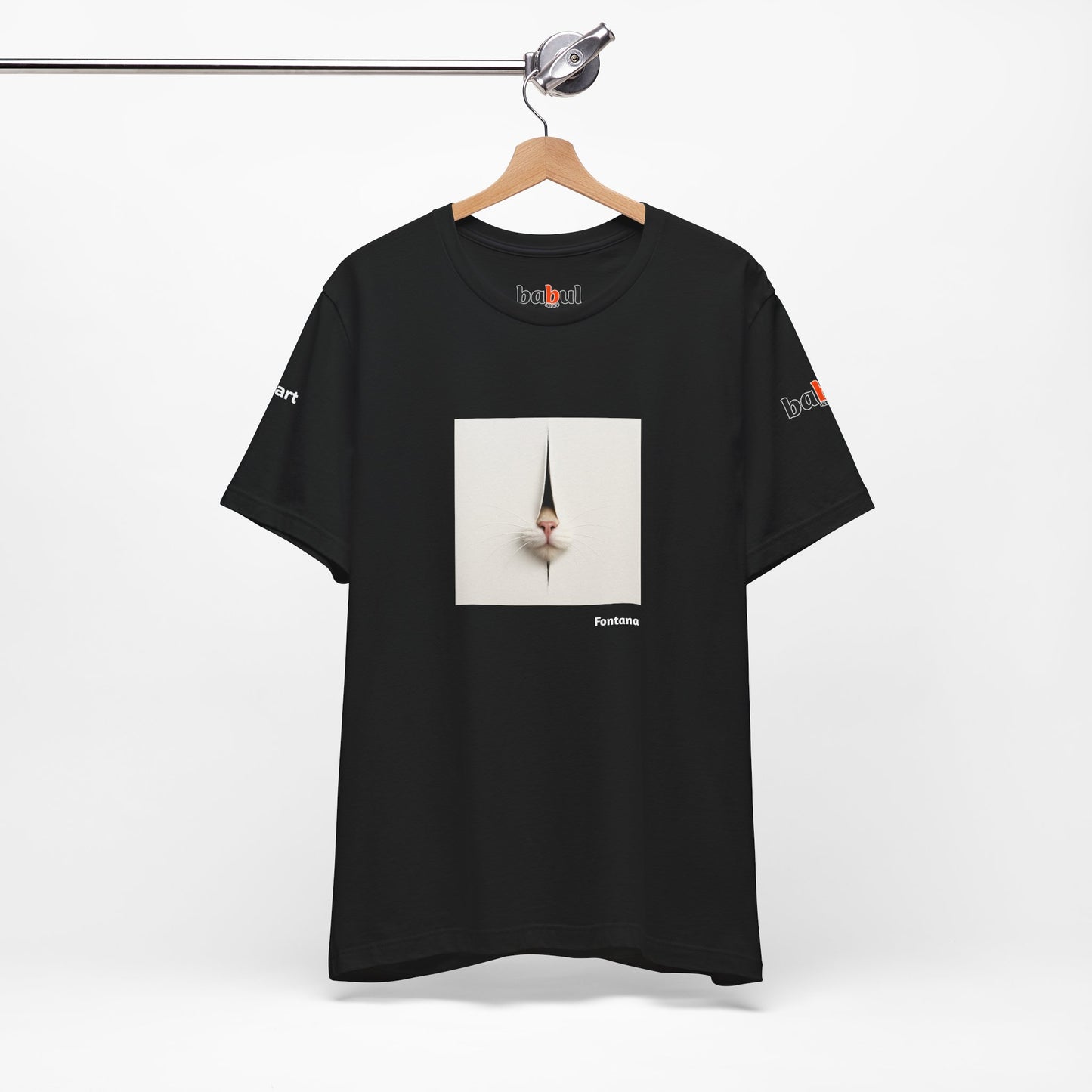 CATART Unisex Jersey Cat T-Shirt - FONTANA - Iconic Painting Reimagined with Cats