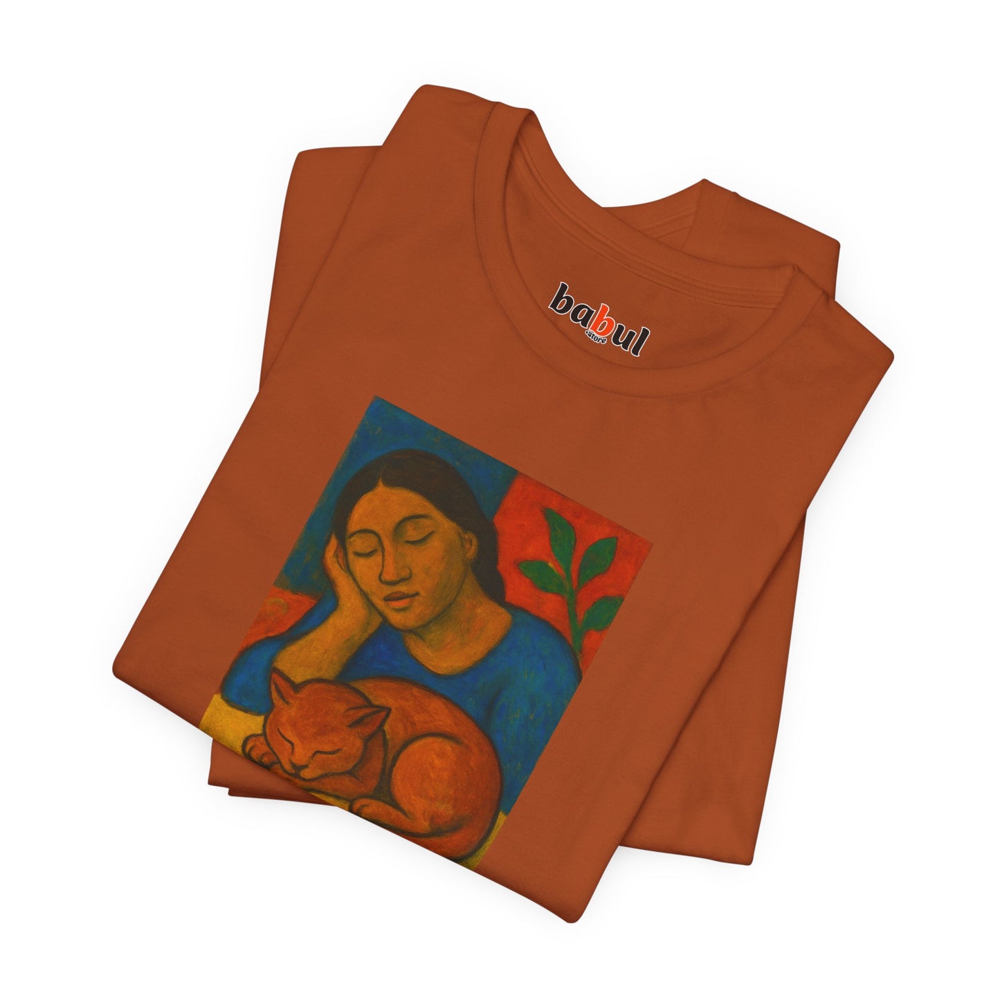 CATART Unisex Jersey Cat T-Shirt - GAUGUIN - Iconic Painting Reimagined with Cats